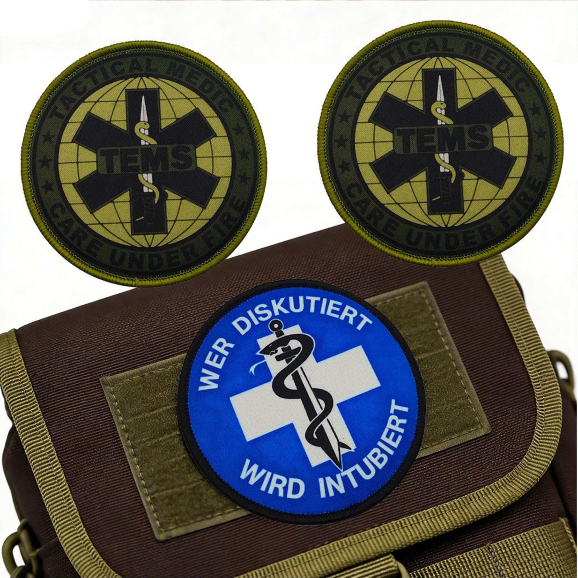 Tactical Medical Embroidered Patch Set with Star of Life, 3.15 Inch Round Hook and Loop Backing, 2 Pack (Color-a) - Image 5