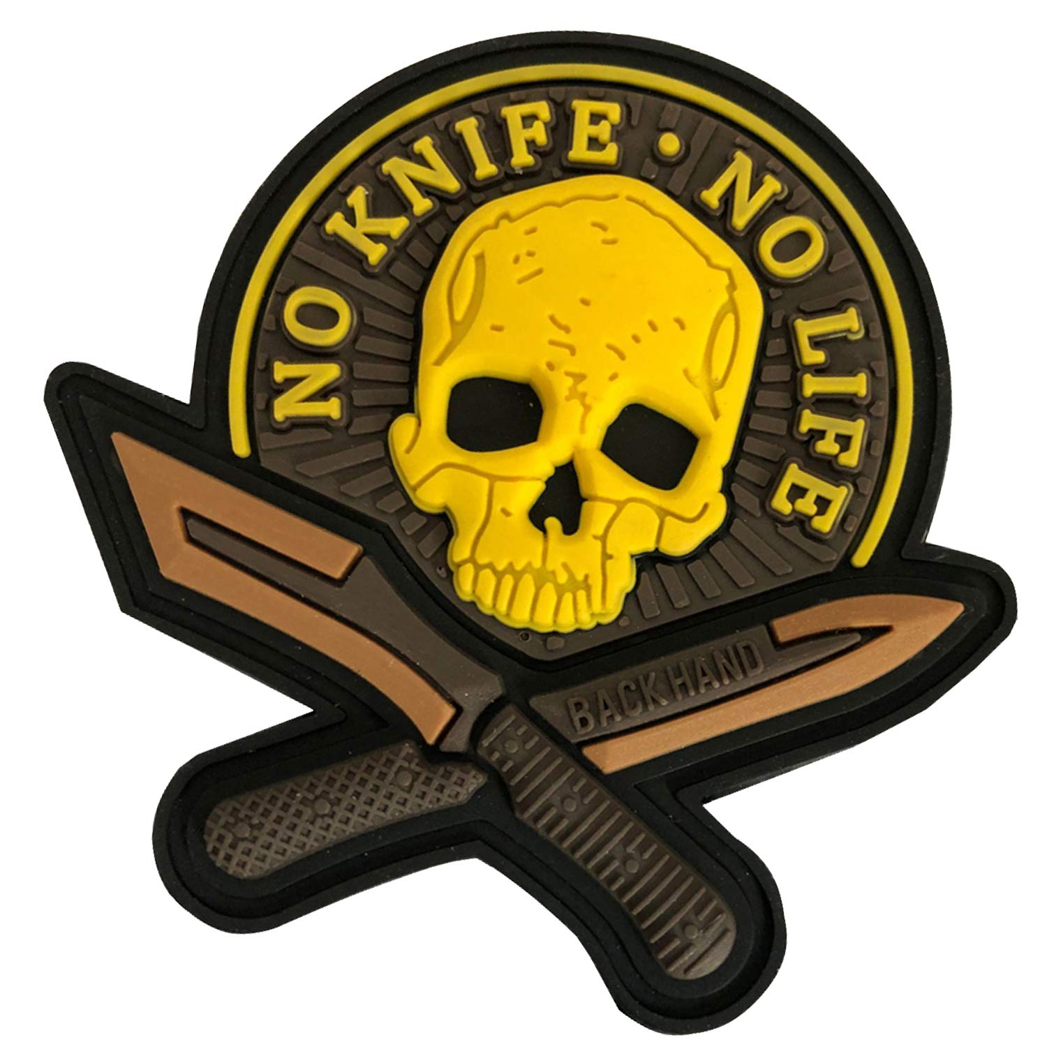 Tactical Military Patches, PVC 3D No Knife No Life Hook Fasteners Patch 2 Inch 2 PCS - Image 3