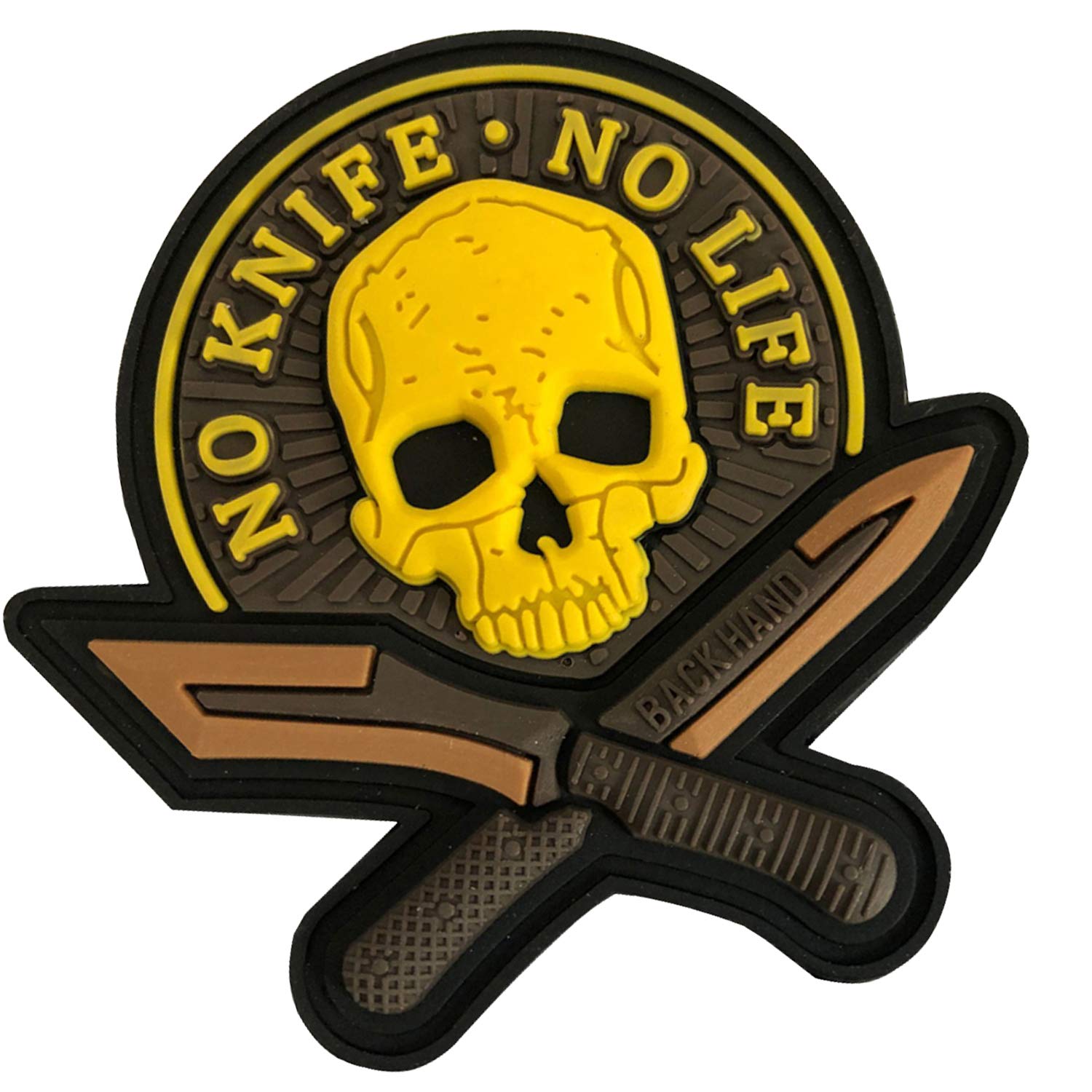 Tactical Military Patches, PVC 3D No Knife No Life Hook Fasteners Patch 2 Inch 2 PCS - Image 4