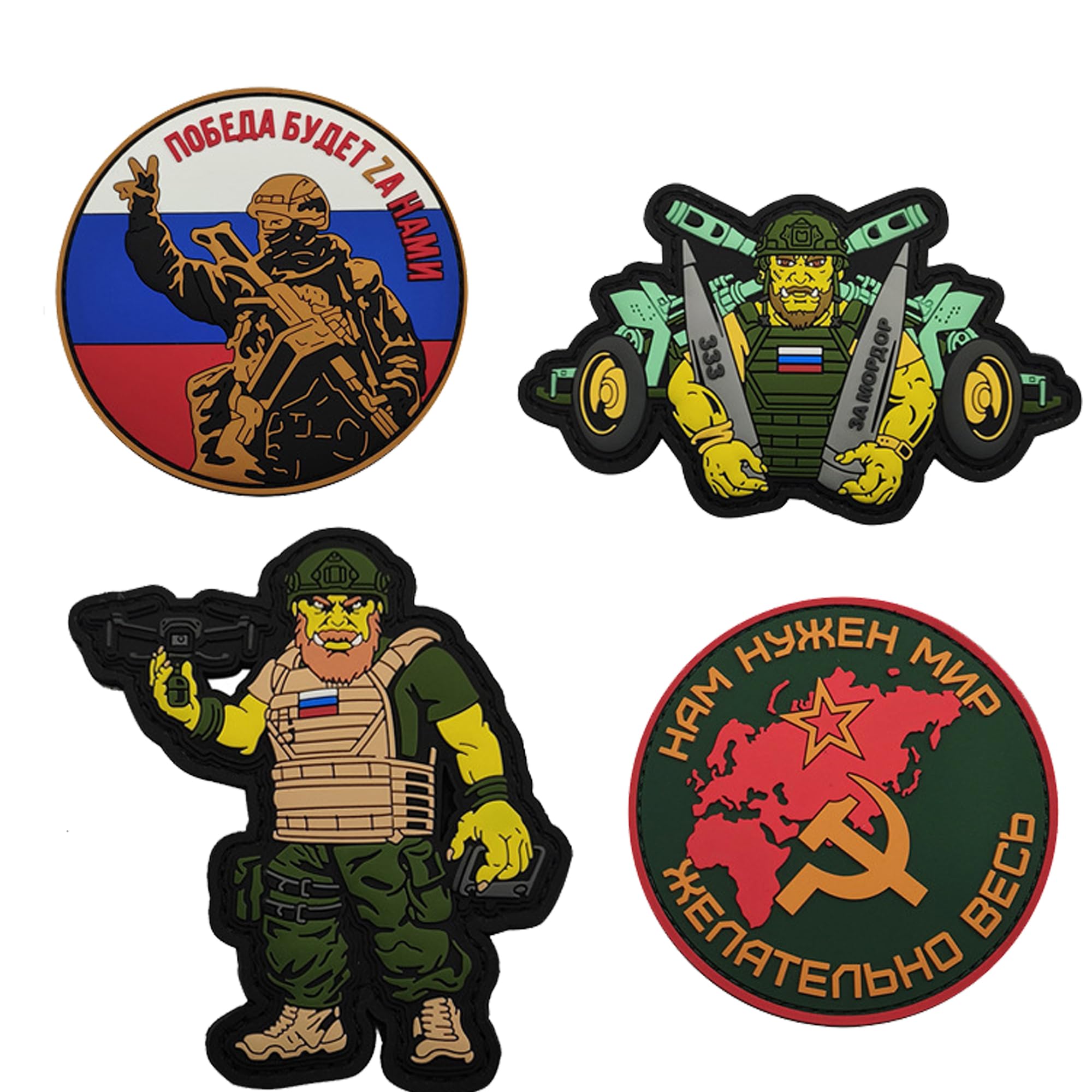 Tactical Morale PVC Patch, Russian Flag Soldier Design, 3.54 Inch, Hook and Loop Backing - Image 4