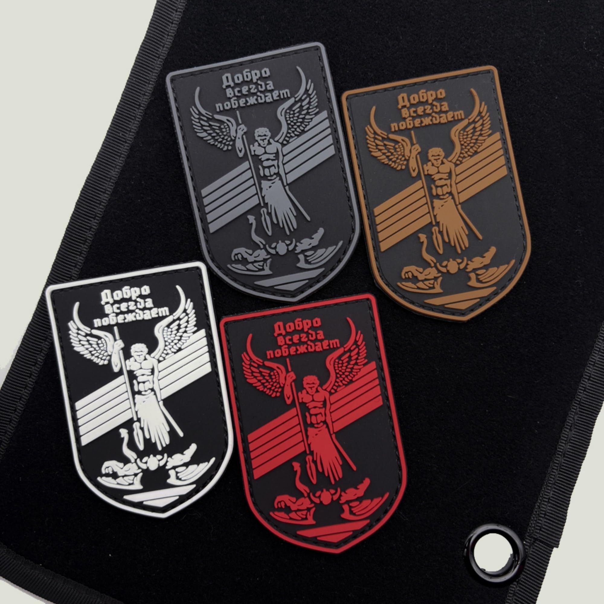 Tactical Morale PVC Shield Patch, Angel Design Armband Badges, 3.15 x 1.97 inch, Hook and Loop Backing - Image 4