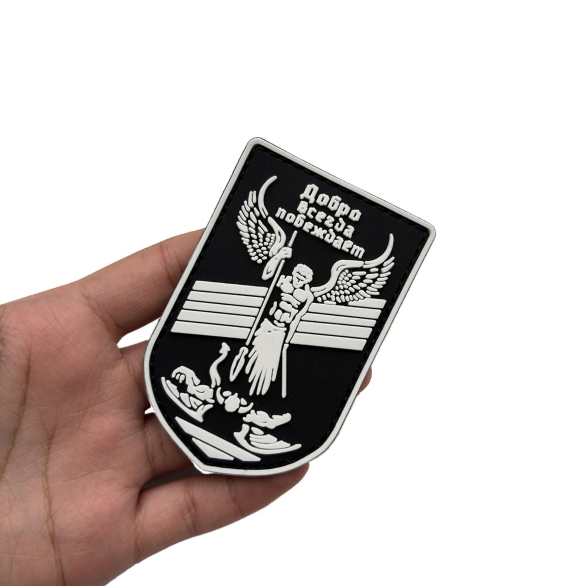Tactical Morale PVC Shield Patch, Angel Design Armband Badges, 3.15 x 1.97 inch, Hook and Loop Backing - Image 5