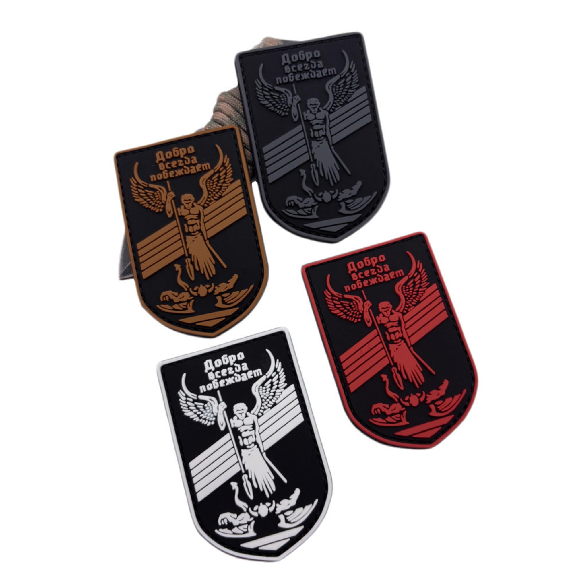 Tactical Morale PVC Shield Patch, Angel Design Armband Badges, 3.15 x 1.97 inch, Hook and Loop Backing - Image 7