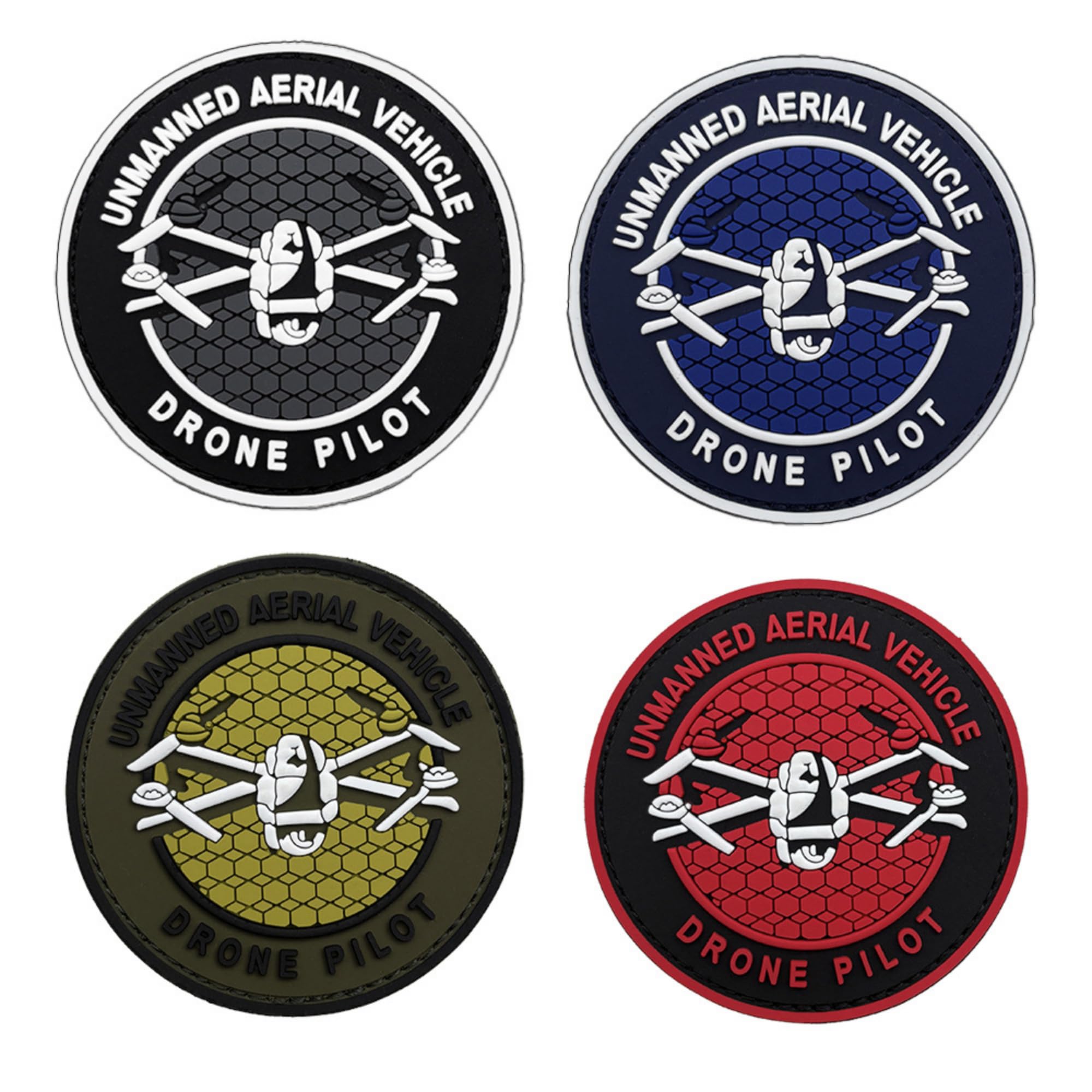 Tactical Noctilucent Drone Pilot Morale Patches, PVC Rubber Glow-in-The-Dark UAV Badges, 3.15 Inch Round Hook and Loop Backing - Image 8