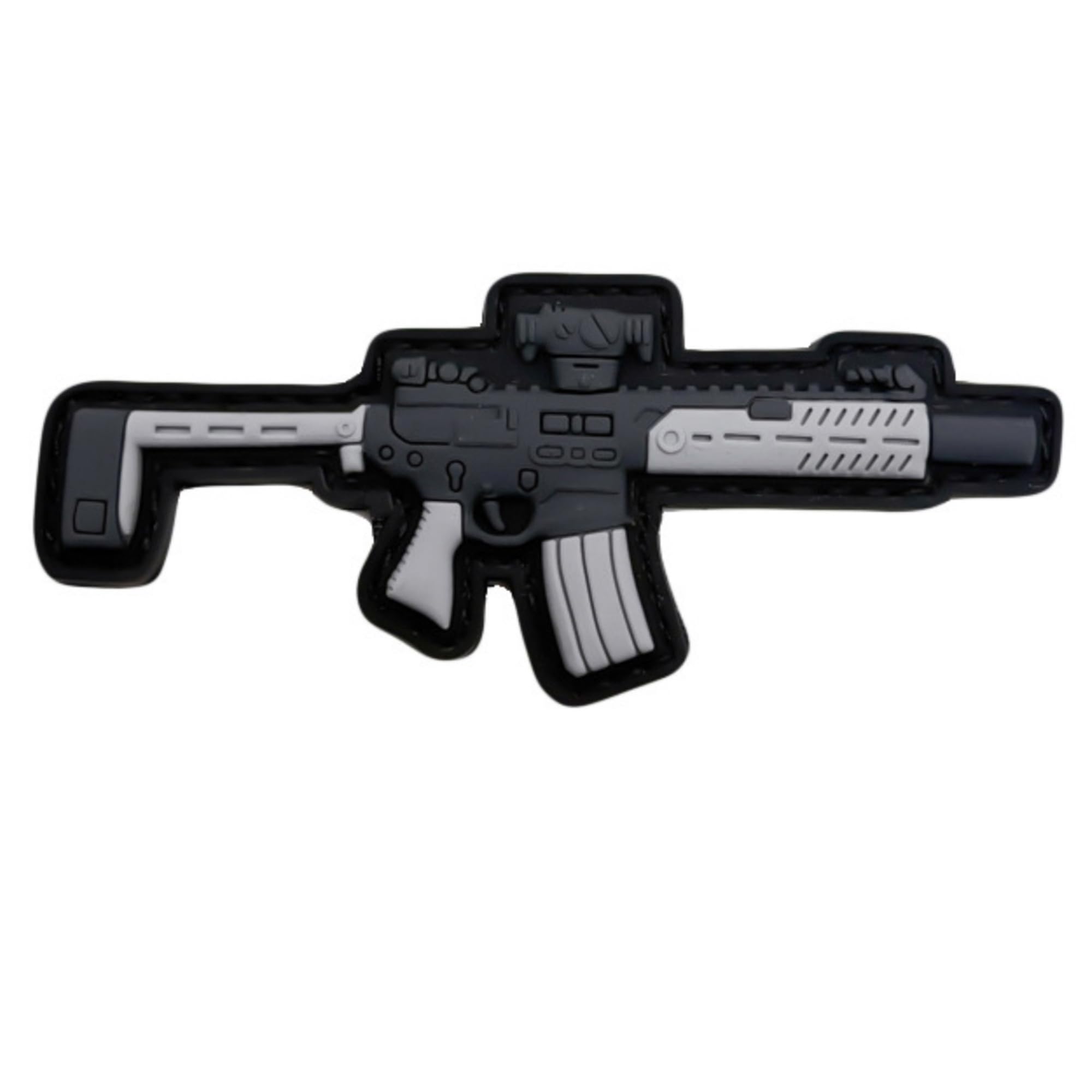 Tactical PVC Morale Patches, Military Rifle Design, Hook and Loop Backing, 3.74 x 1.57 inches