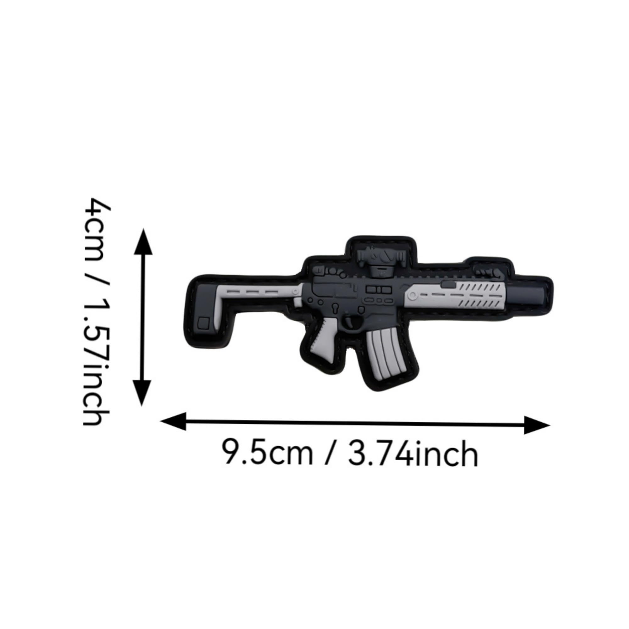Tactical PVC Morale Patches, Military Rifle Design, Hook and Loop Backing, 3.74 x 1.57 inches - Image 2