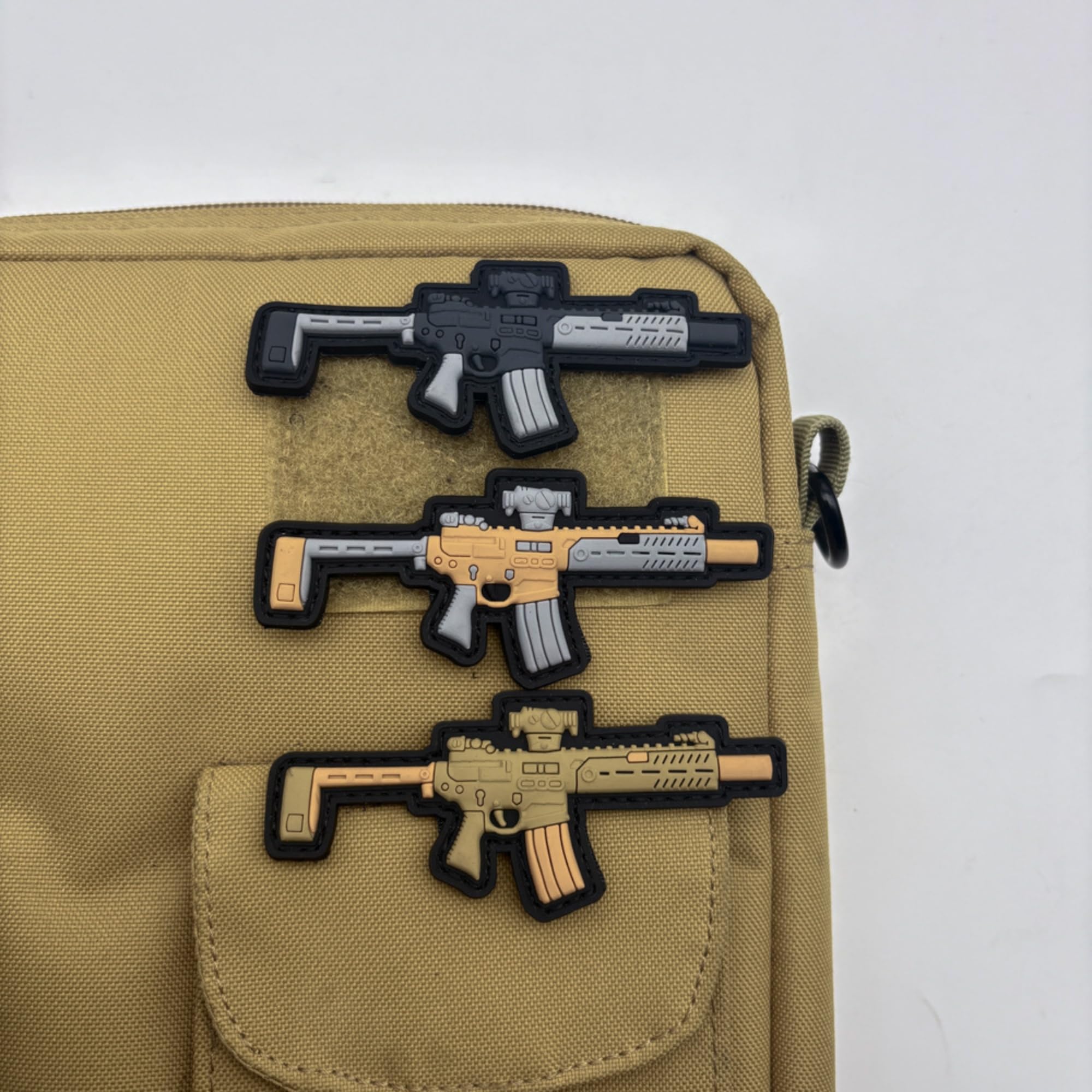 Tactical PVC Morale Patches, Military Rifle Design, Hook and Loop Backing, 3.74 x 1.57 inches - Image 4