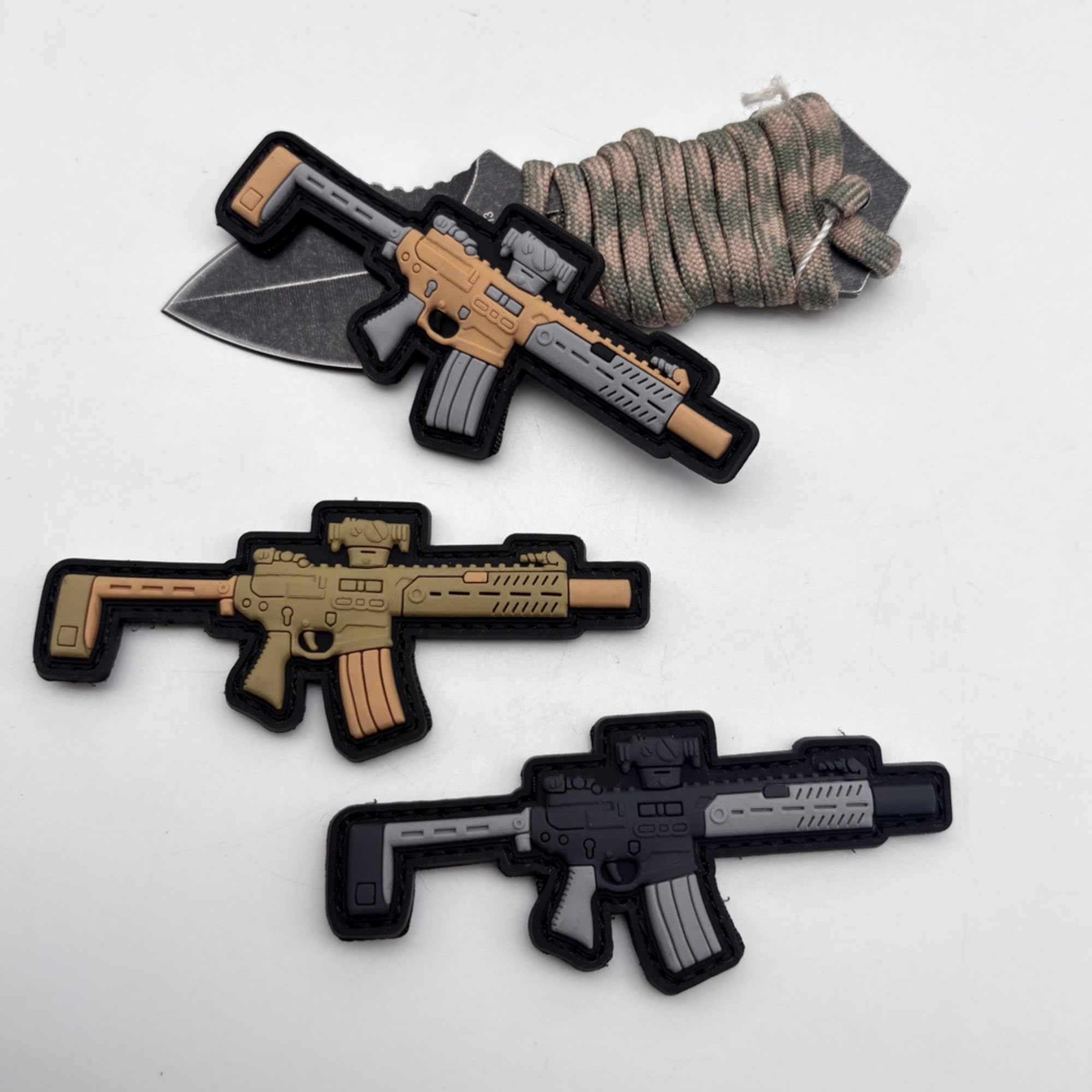 Tactical PVC Morale Patches, Military Rifle Design, Hook and Loop Backing, 3.74 x 1.57 inches - Image 5