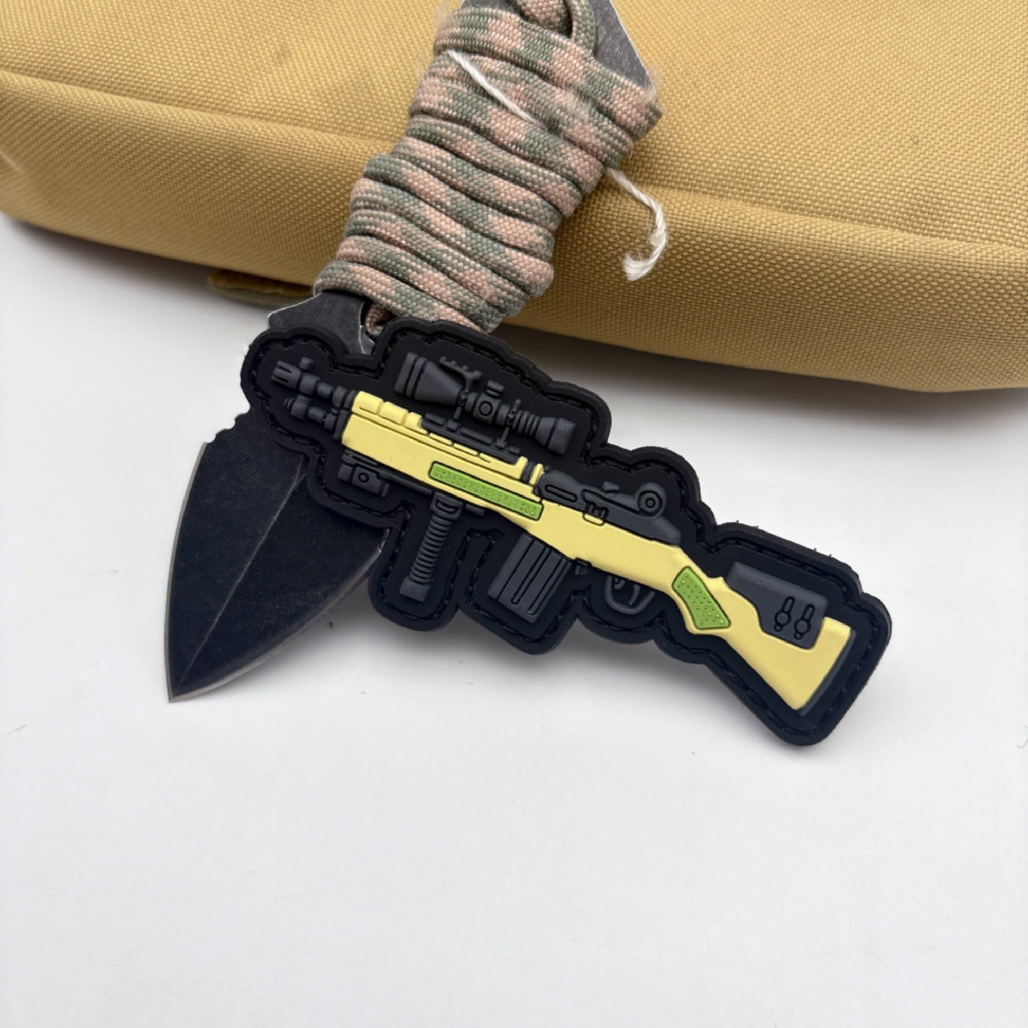 Tactical PVC Morale Patches, Military Rifle Design, Hook and Loop Backing, 3.74 x 1.57 inches - Image 6