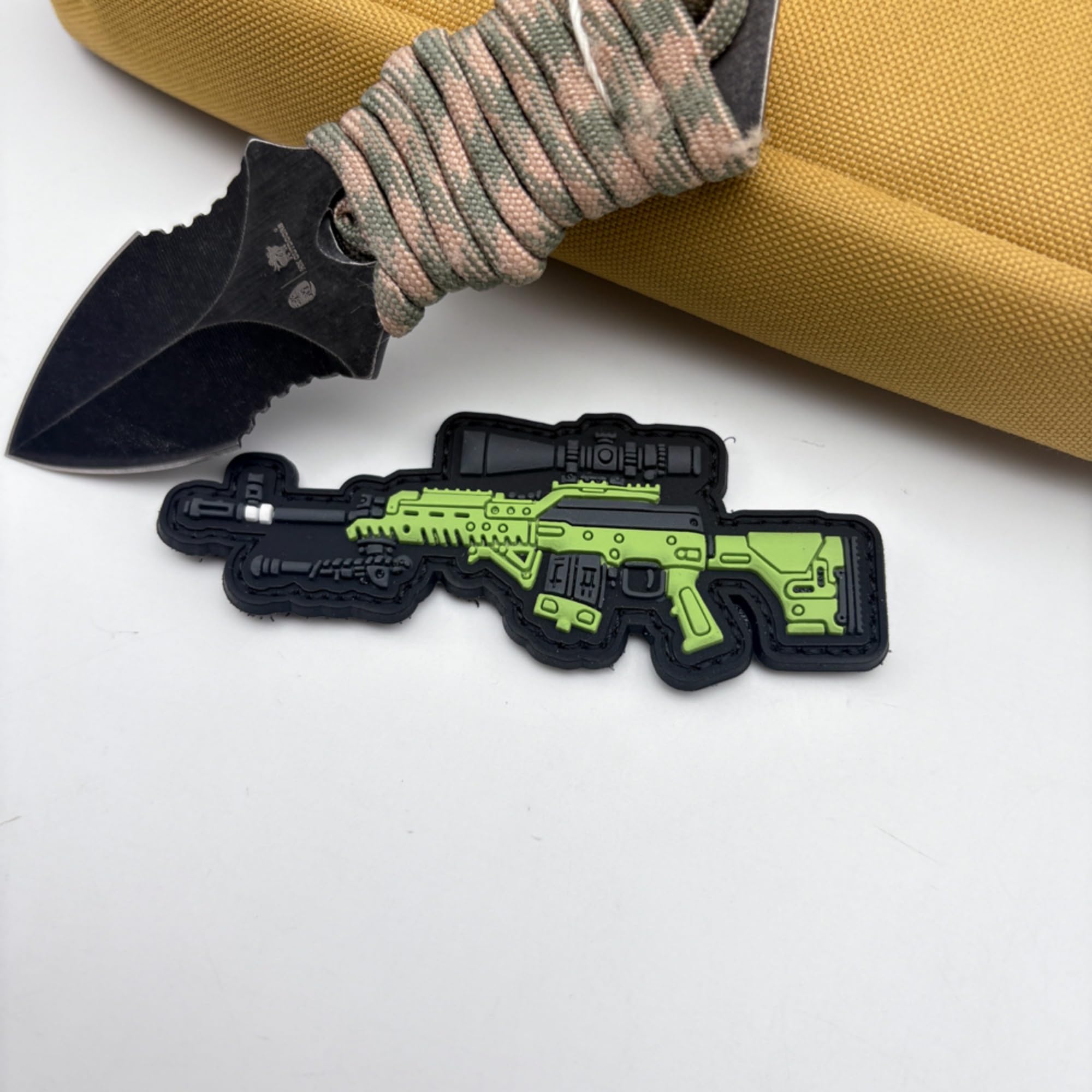 Tactical PVC Morale Patches, Military Rifle Design, Hook and Loop Backing, 3.74 x 1.57 inches - Image 8