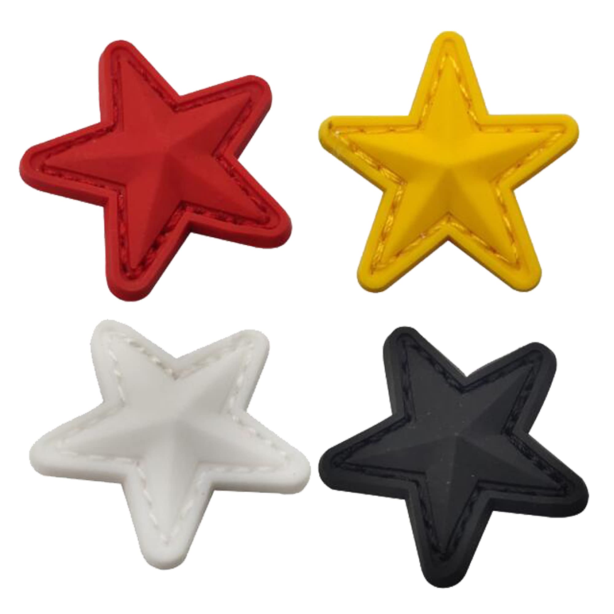 Tactical PVC Patch, Yellow Star PVC Morale Patches Appliques Tactical Military Badges, Hook and Loop Fasteners Backing, 1.18 x 1.18 Inch, Bubble of 4 Pieces - Image 8