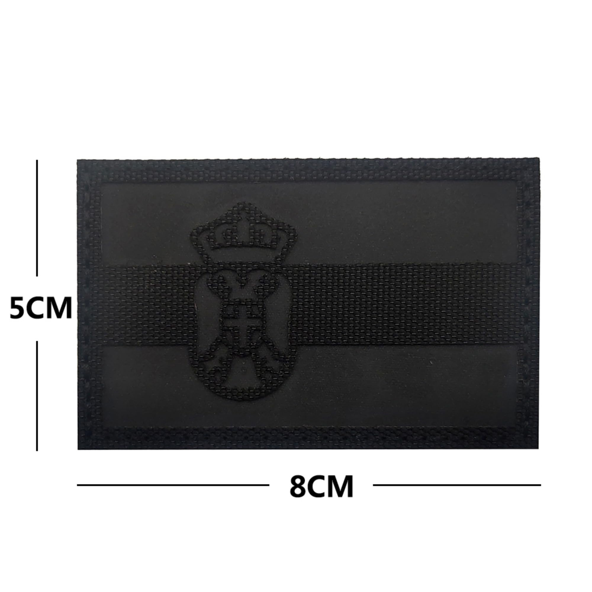 Tactical Serbia Flag Reflective Patch Set, Camouflage and Black, Embroidered Military Patches with Hook and Loop Backing (CP Black) - Image 2