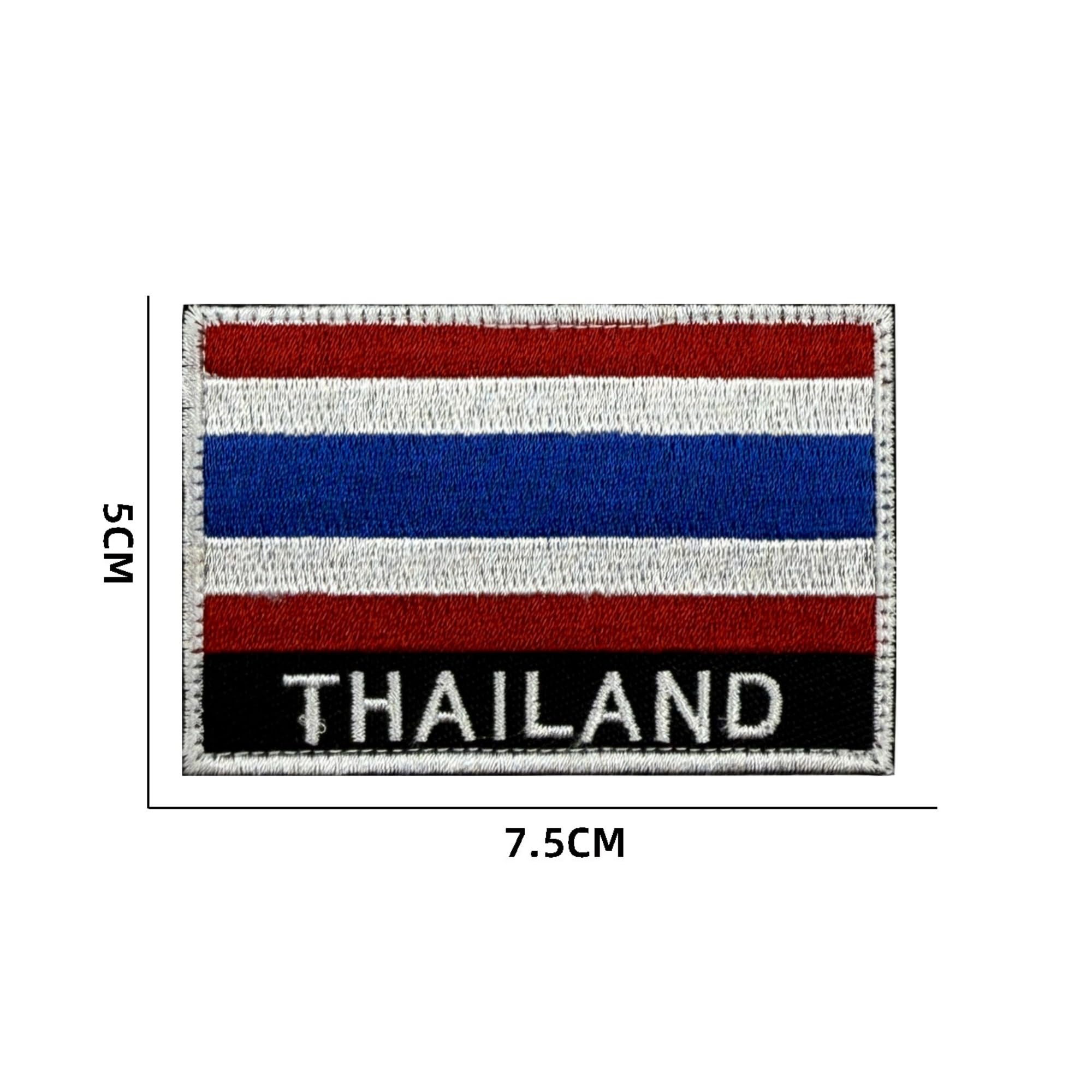 Thailand Flag Embroidered Patch, Military Hook and Loop Badge, Red White Blue Design, Round and Shield Shapes - Image 4