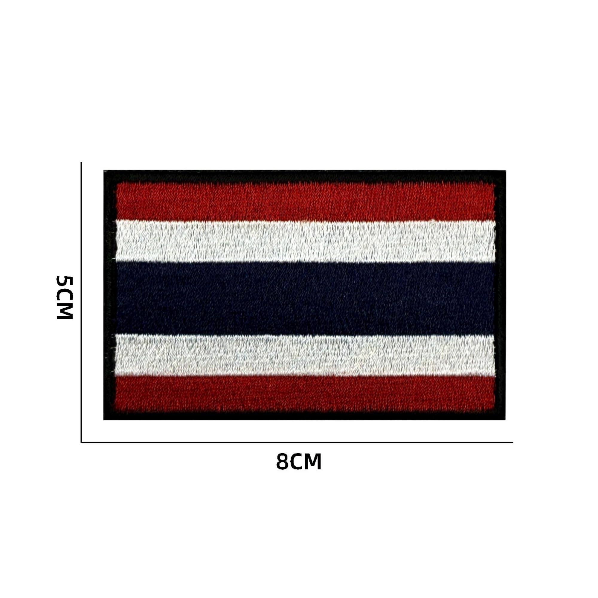 Thailand Flag Embroidered Patch, Military Hook and Loop Badge, Red White Blue Design, Round and Shield Shapes - Image 5