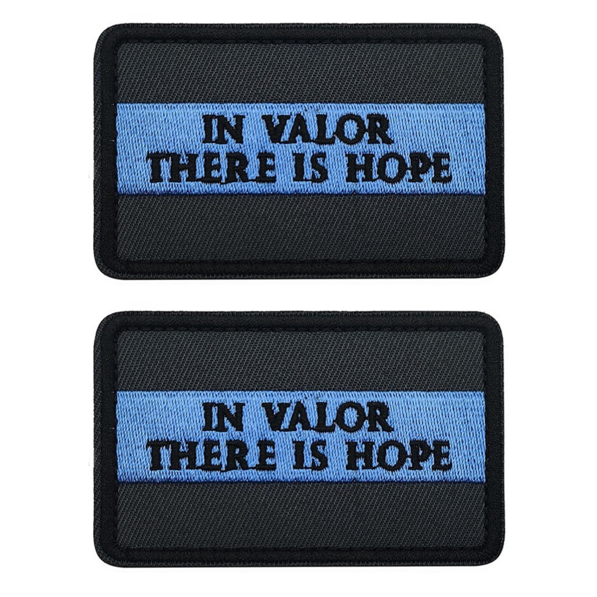 Thin Blue Line Embroidered Patches Appliques, Hook and Loop Backing, Black and Blue, Law Enforcement Support (Color-b)