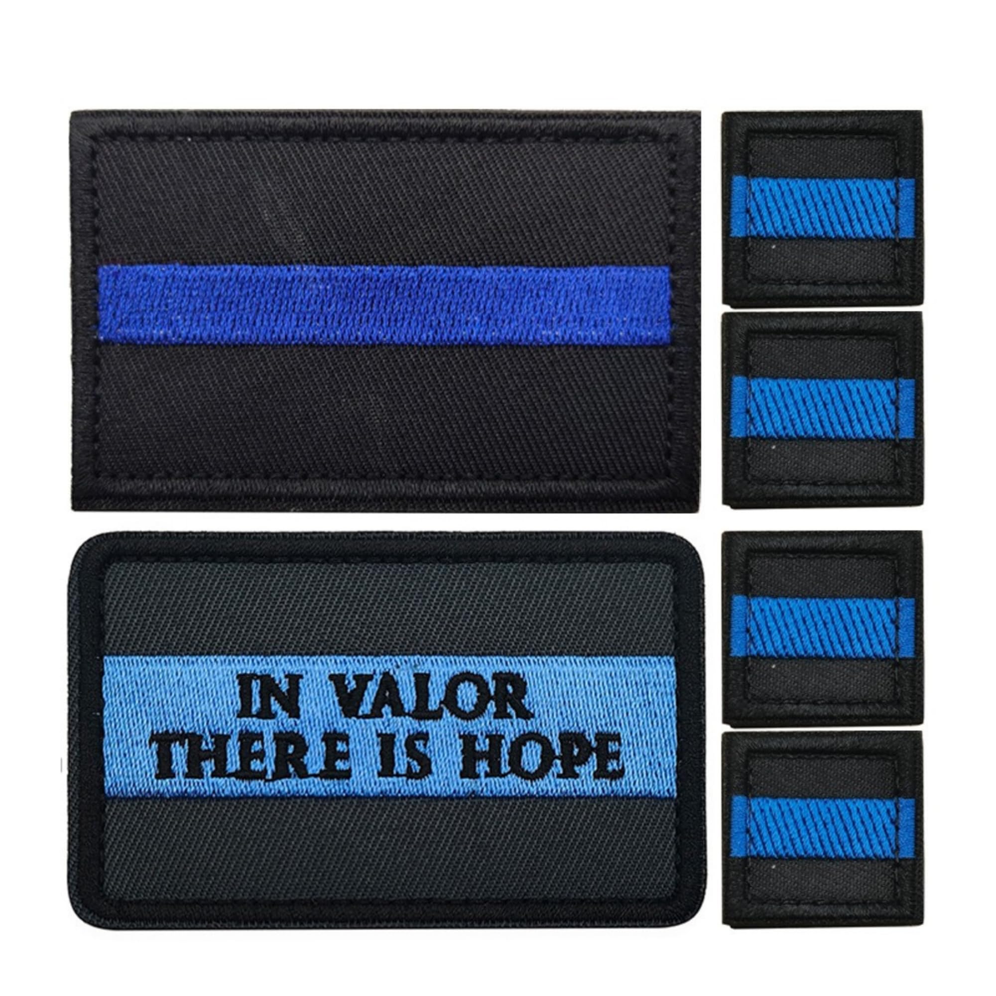 Thin Blue Line Embroidered Patches Appliques, Hook and Loop Backing, Black and Blue, Law Enforcement Support (Color-b) - Image 4