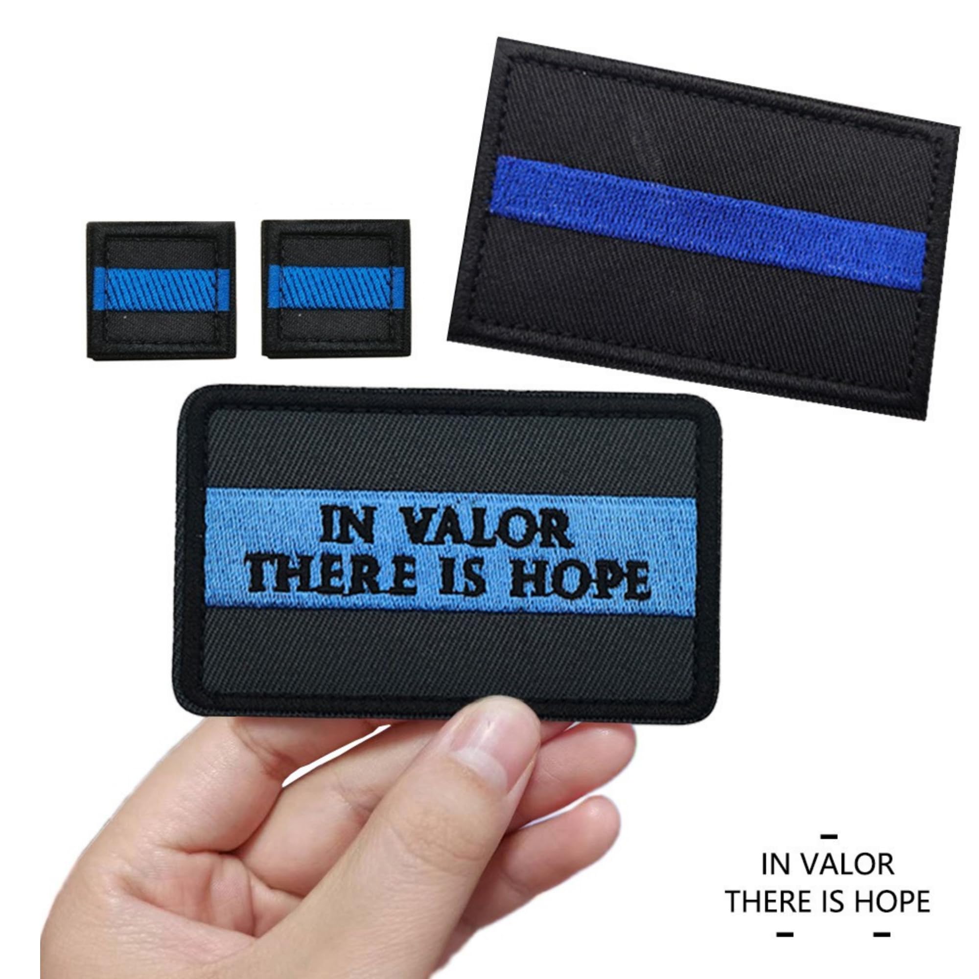 Thin Blue Line Embroidered Patches Appliques, Hook and Loop Backing, Black and Blue, Law Enforcement Support (Color-b) - Image 5