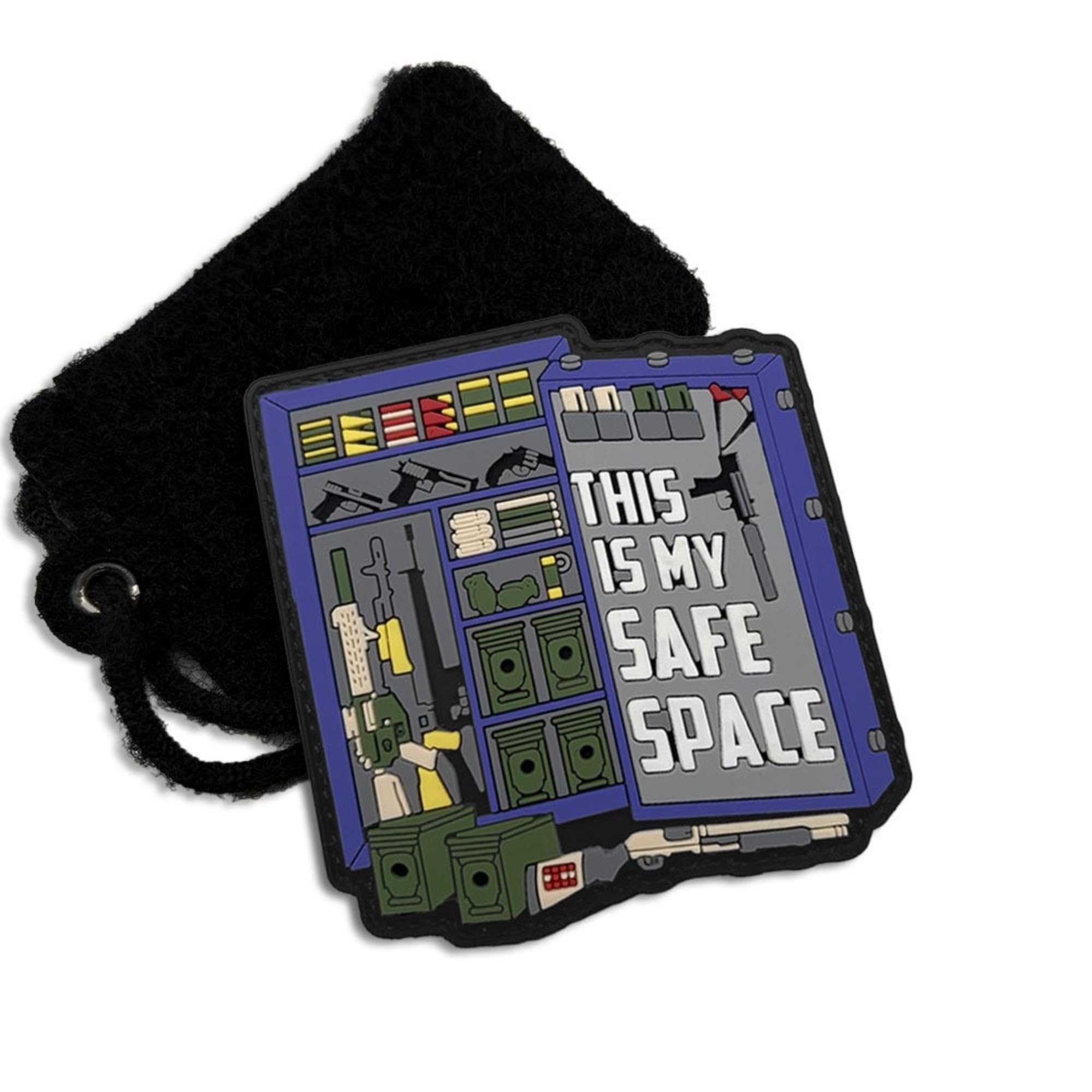 This is My Safe Space PVC Morale Patch, Glow-in-The-Dark Tactical Ammunition Safe Design, Hook Backing, 3.54 x 3.54 Inch - Image 4