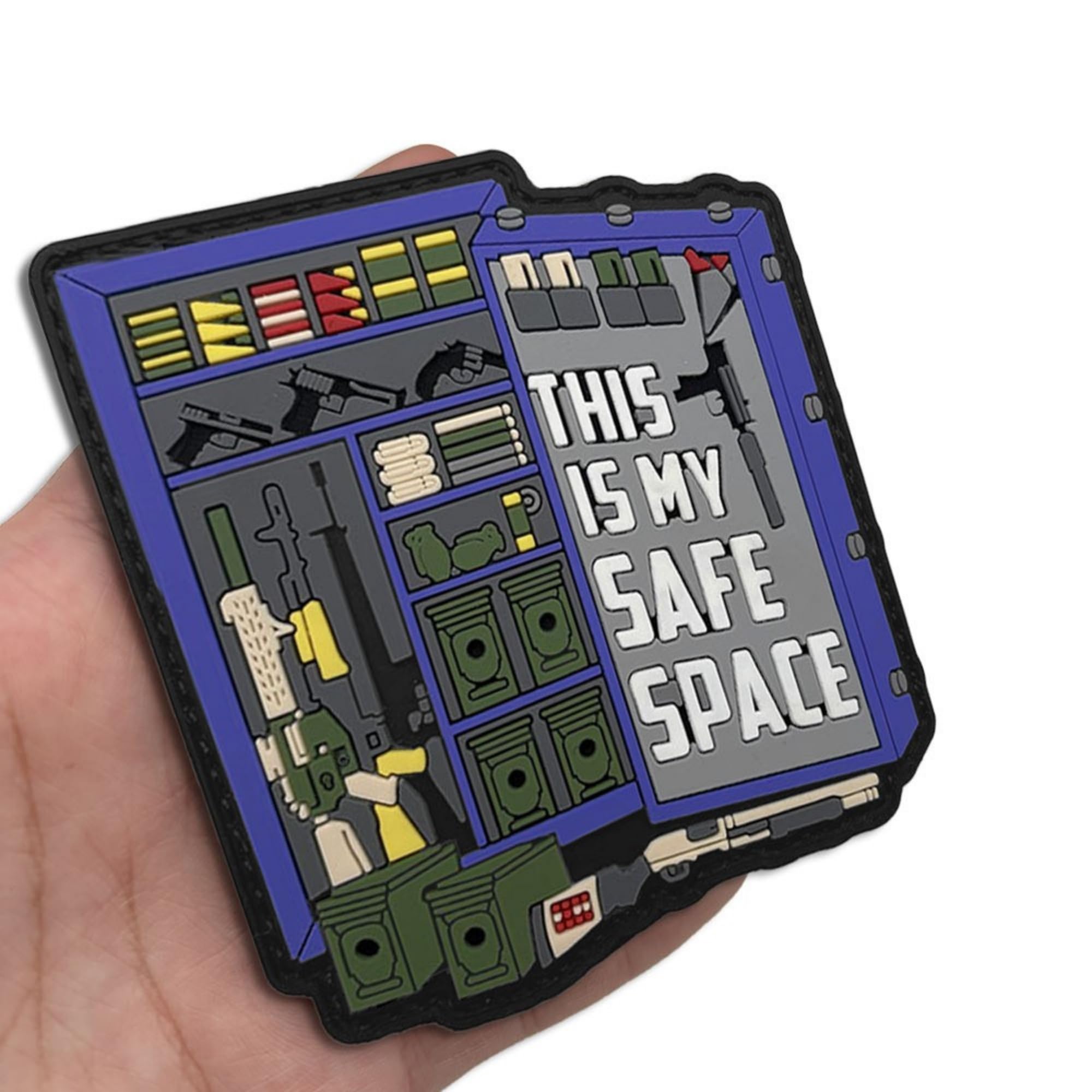 This is My Safe Space PVC Morale Patch, Glow-in-The-Dark Tactical Ammunition Safe Design, Hook Backing, 3.54 x 3.54 Inch - Image 6