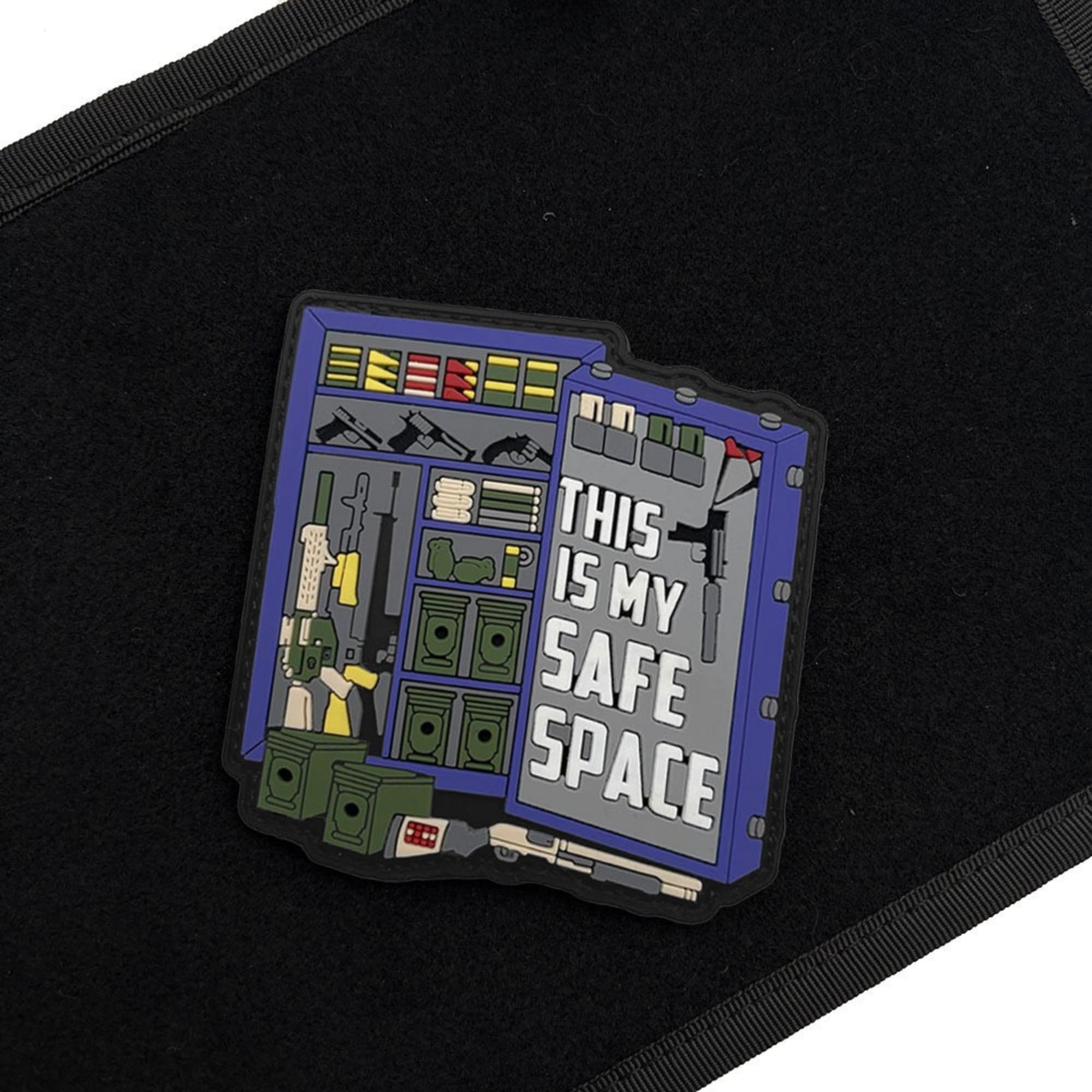 This is My Safe Space PVC Morale Patch, Glow-in-The-Dark Tactical Ammunition Safe Design, Hook Backing, 3.54 x 3.54 Inch - Image 7