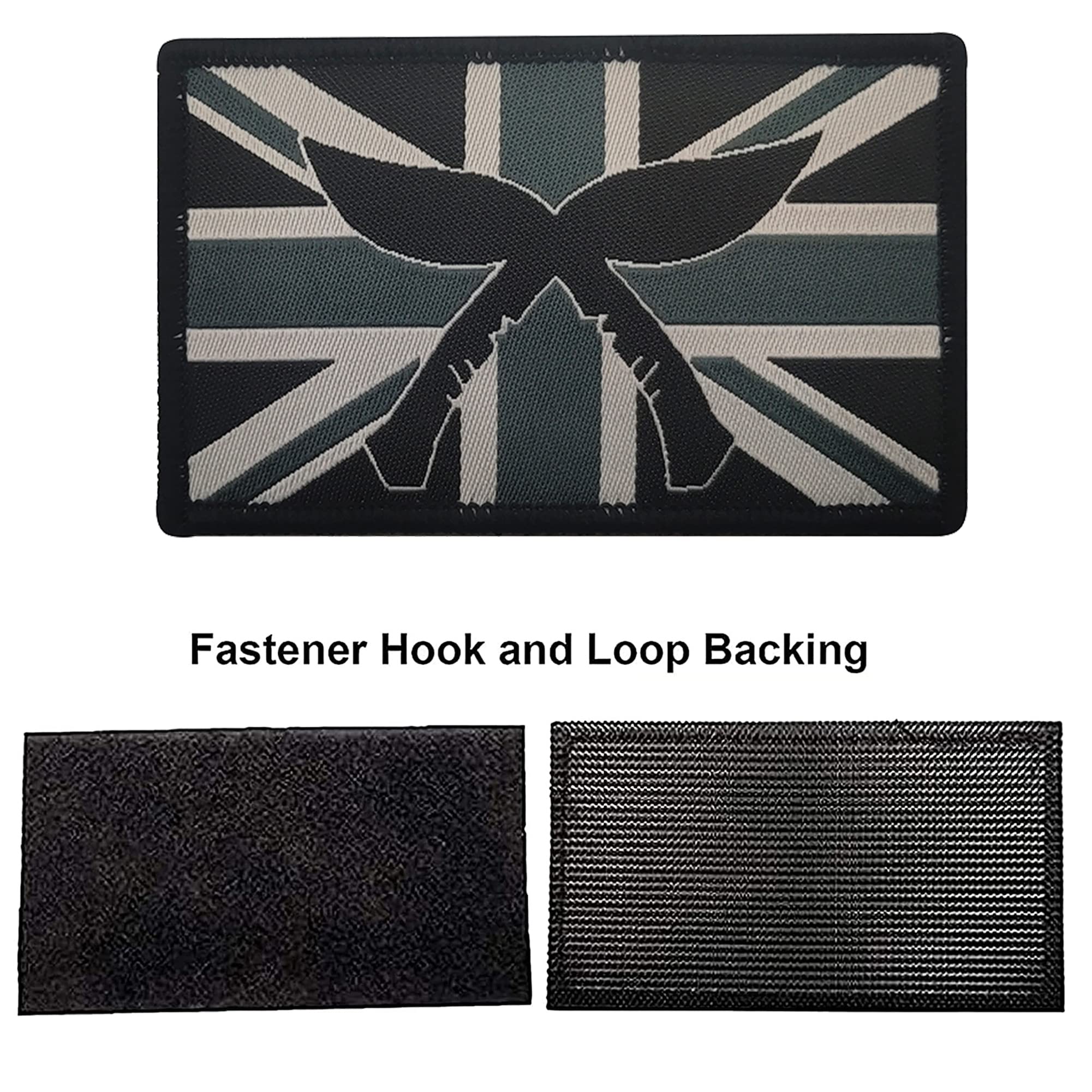 UK Flag United Kingdom Kukri Knife Applique Patches British Flags Tactical Military Morale Embroidered Fabric Patch Decorative Badge - Image 3