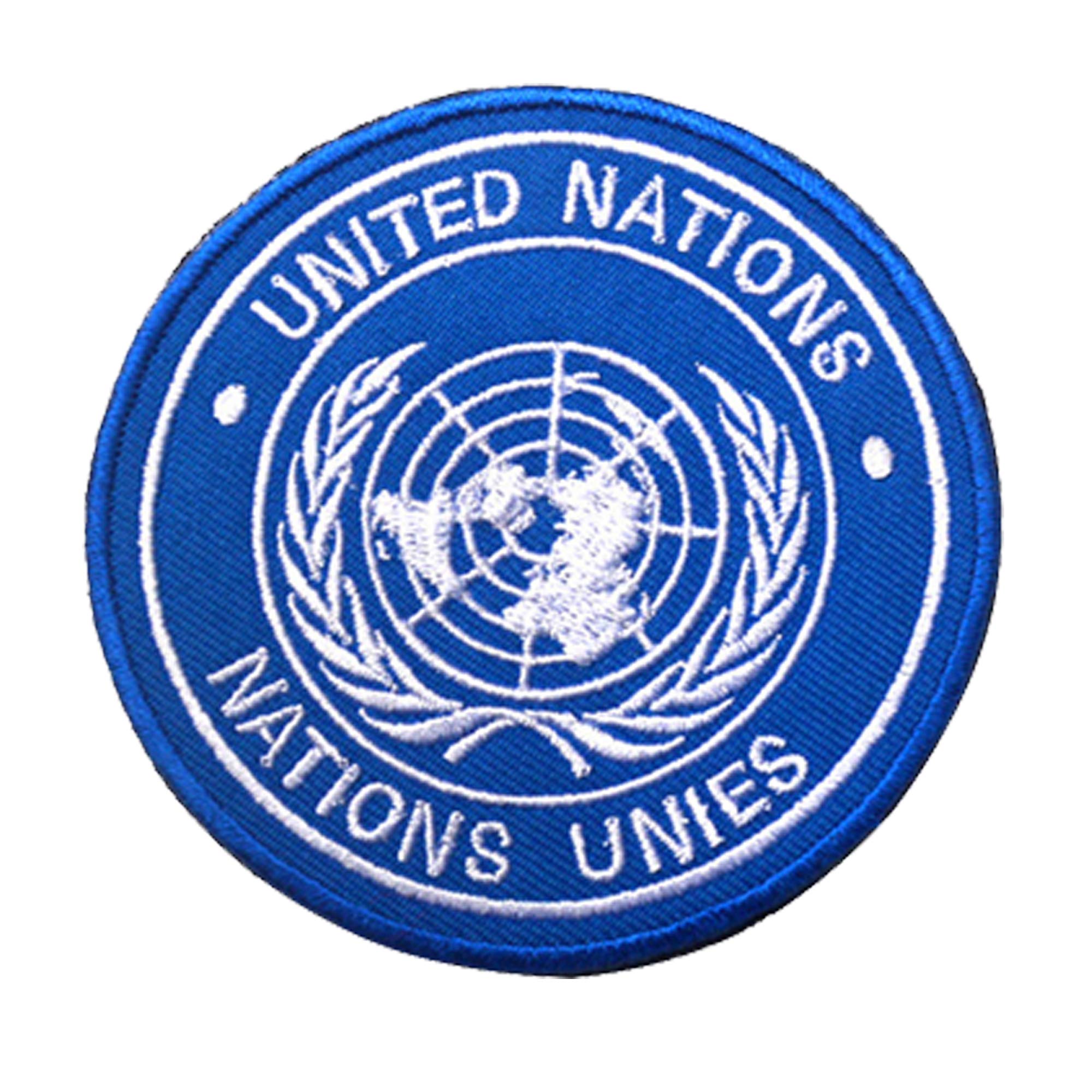 United Nations UN Emblem Logo Embroidered Patch, 2 Pack USA UN International Flag Tactical Morale Military Decoration Patches Badges Appliques with Hook and Loop Backing - Image 5