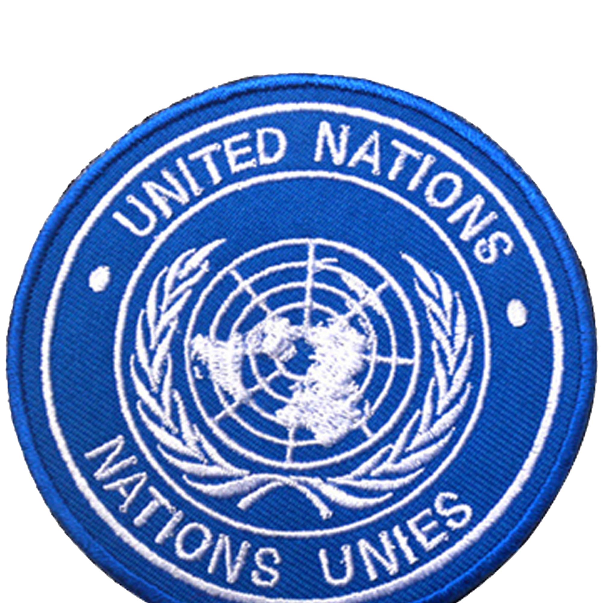 United Nations UN Emblem Logo Embroidered Patch, 2 Pack USA UN International Flag Tactical Morale Military Decoration Patches Badges Appliques with Hook and Loop Backing - Image 6