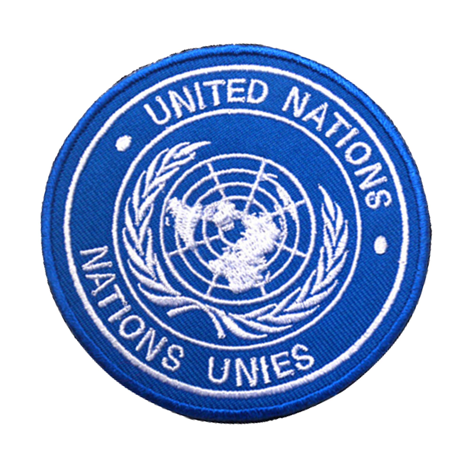 United Nations UN Emblem Logo Embroidered Patch, 2 Pack USA UN International Flag Tactical Morale Military Decoration Patches Badges Appliques with Hook and Loop Backing - Image 7