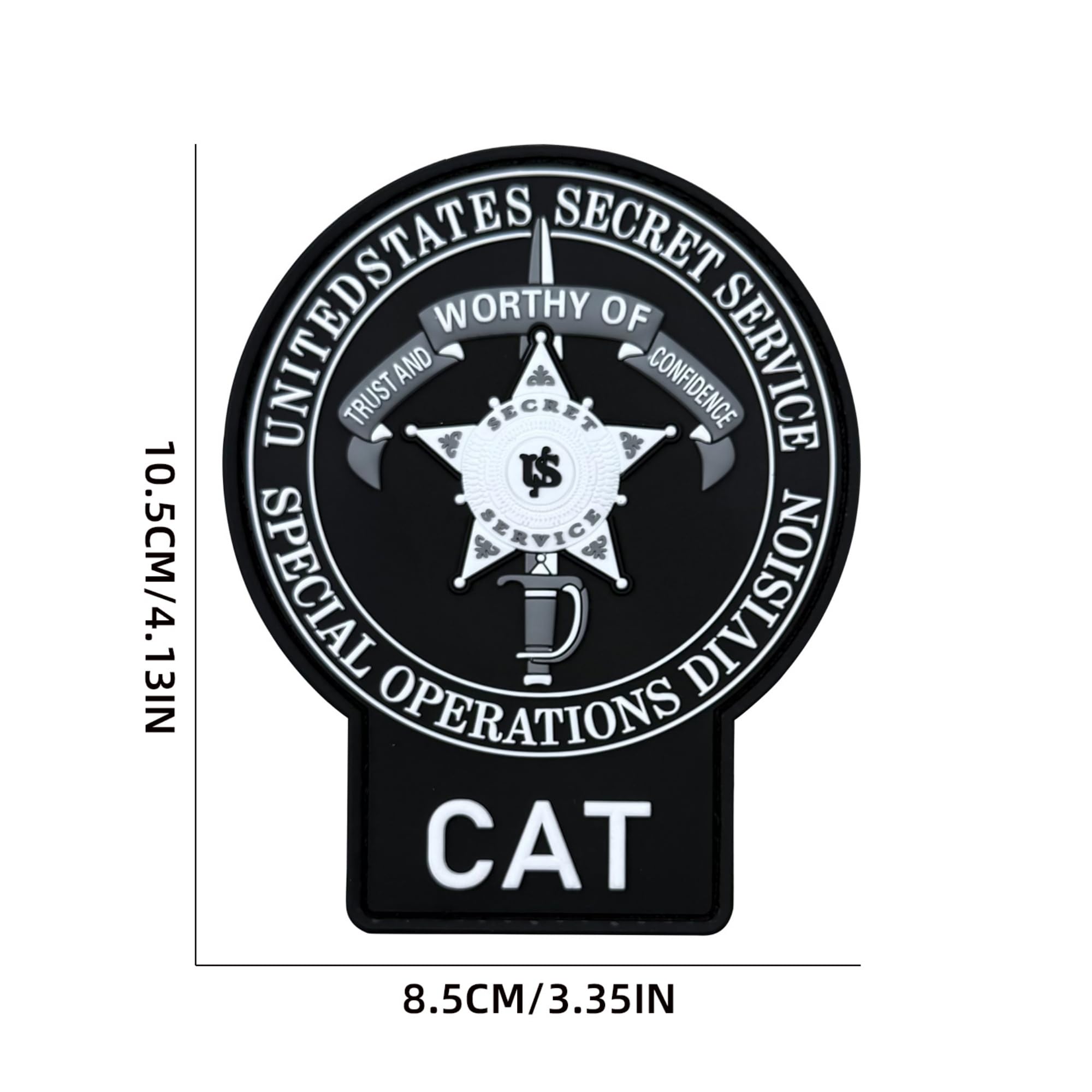 US Secret Service Police PVC Patches, Hook and Loop Backing, American Flag Design, Set of 4 - Image 2