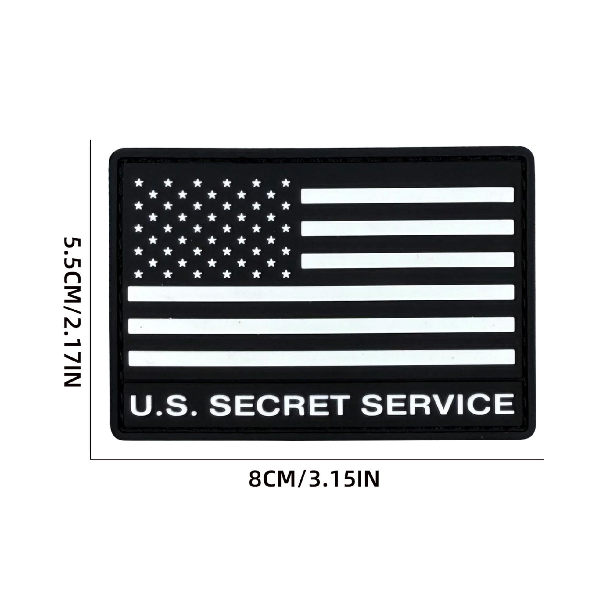 US Secret Service Police PVC Patches, Hook and Loop Backing, American Flag Design, Set of 4 - Image 5