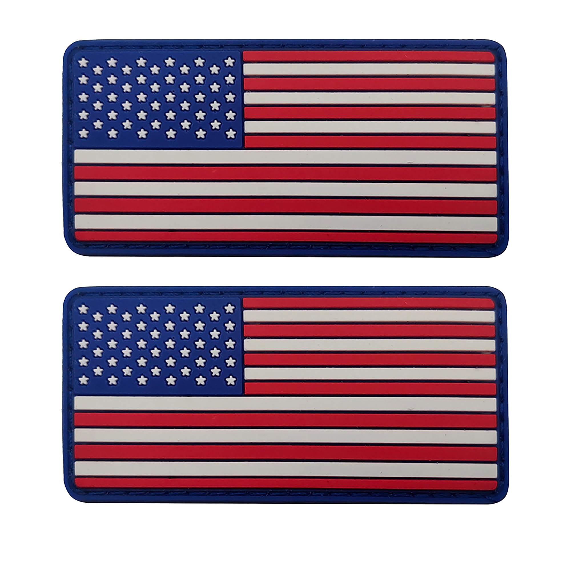 USA American Flag Morale PVC Rubber Patches, Pet Service Dog Collars Patch for Dog Vest Harness, Tactical Military Morale Badges