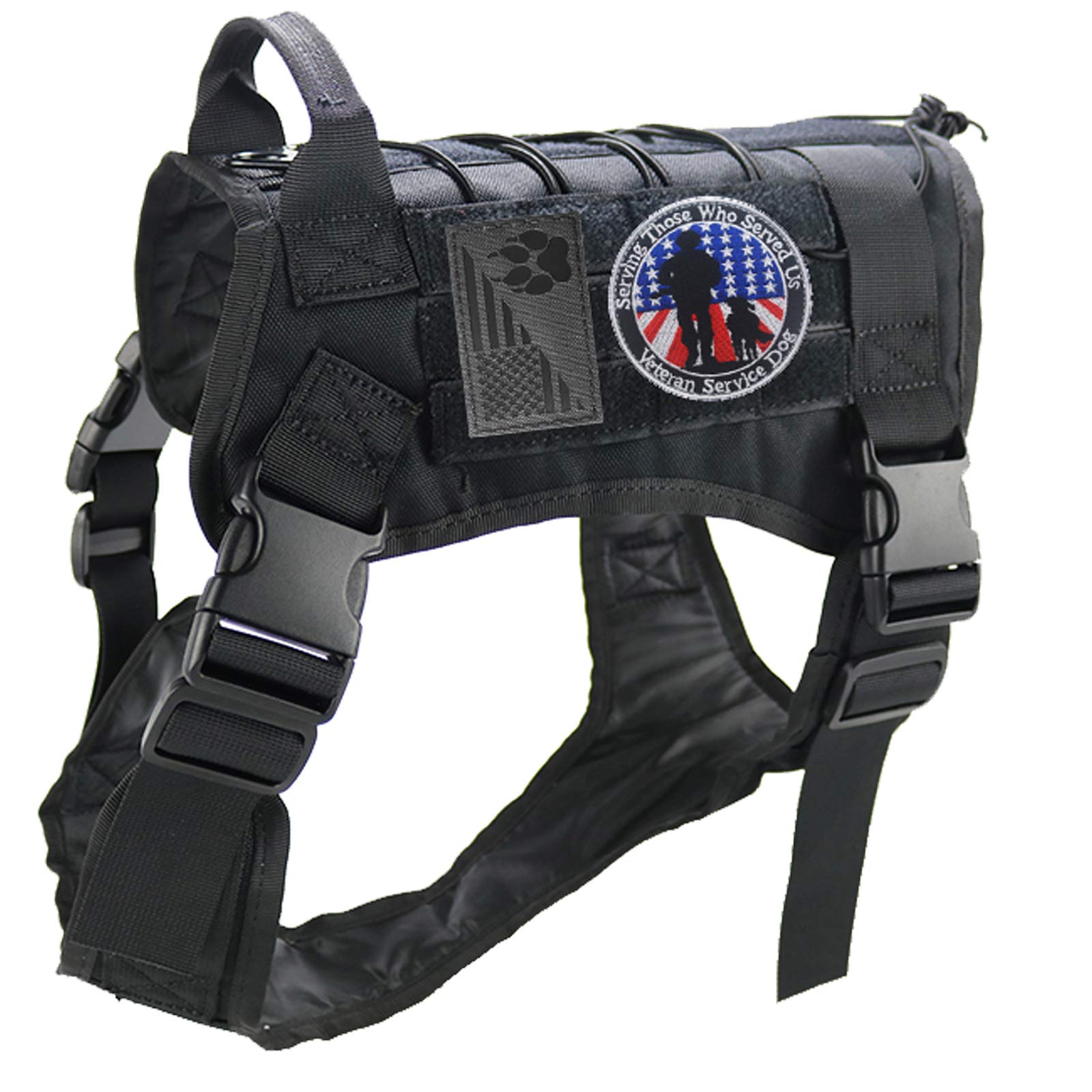 Veterans Service Dog Serving Those Who Served Us Military Tactical Badge Emblem Embroidered Fastener Hook Loop Patch for Dogs Pets 3.15inch Diameter 2PCS - Image 2
