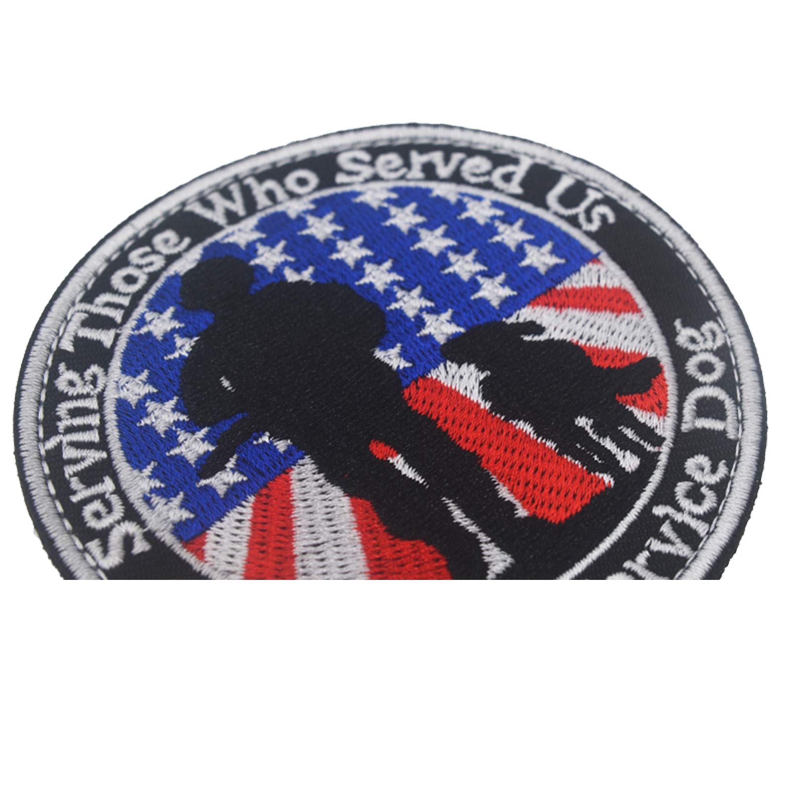 Veterans Service Dog Serving Those Who Served Us Military Tactical Badge Emblem Embroidered Fastener Hook Loop Patch for Dogs Pets 3.15inch Diameter 2PCS - Image 6