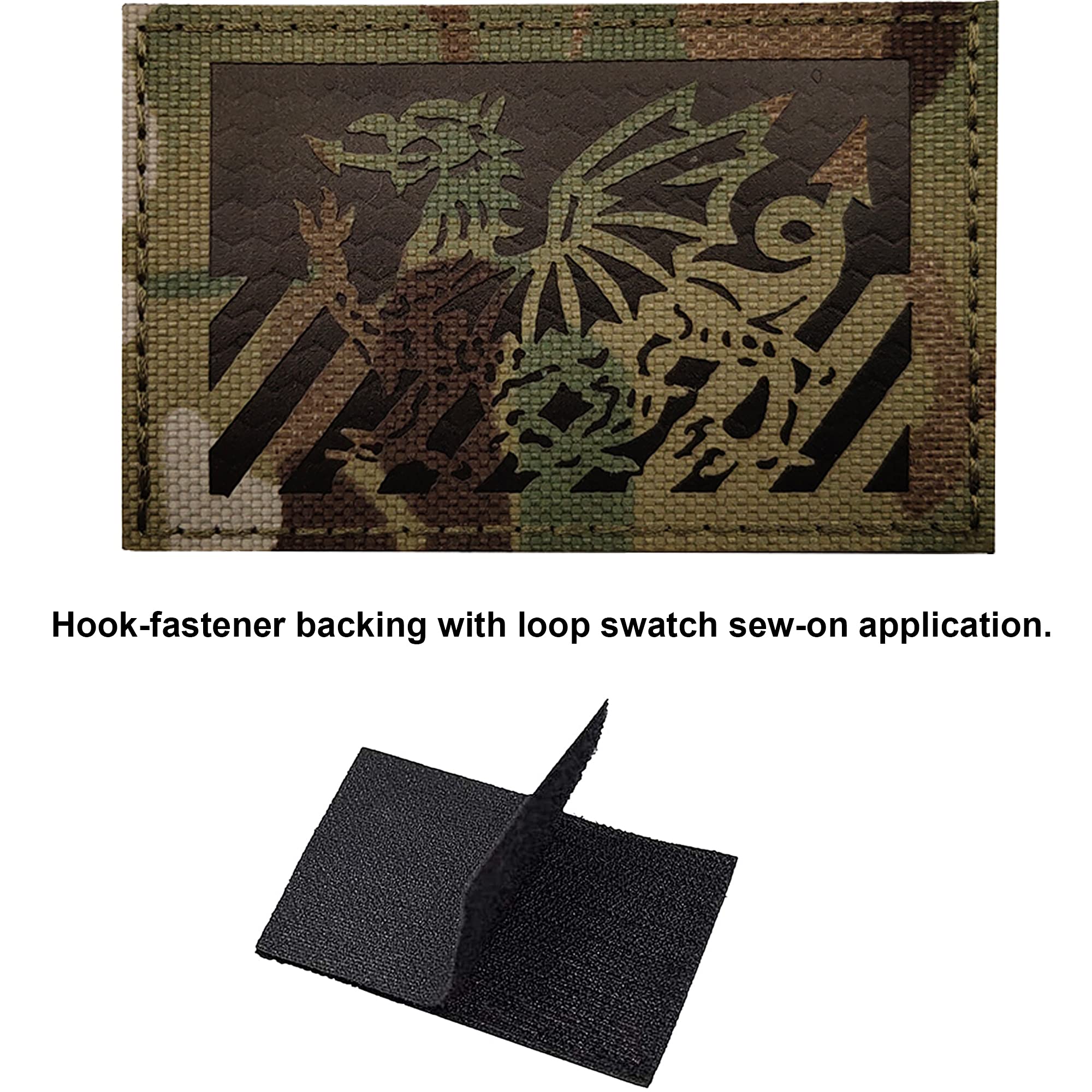 Wales Flag Infrared Reflective Patches, Welsh Dragon Synmbol Tactical Military Badges Sew On Appliques Hook and Loop Fasteners Attach - Image 3