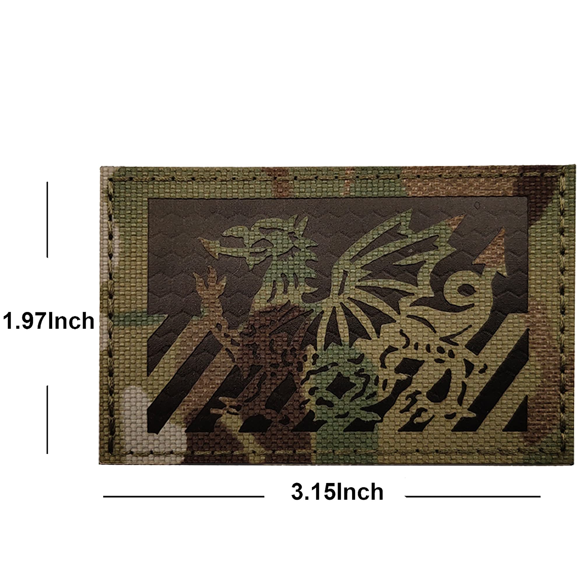 Wales Flag Infrared Reflective Patches, Welsh Dragon Synmbol Tactical Military Badges Sew On Appliques Hook and Loop Fasteners Attach - Image 4
