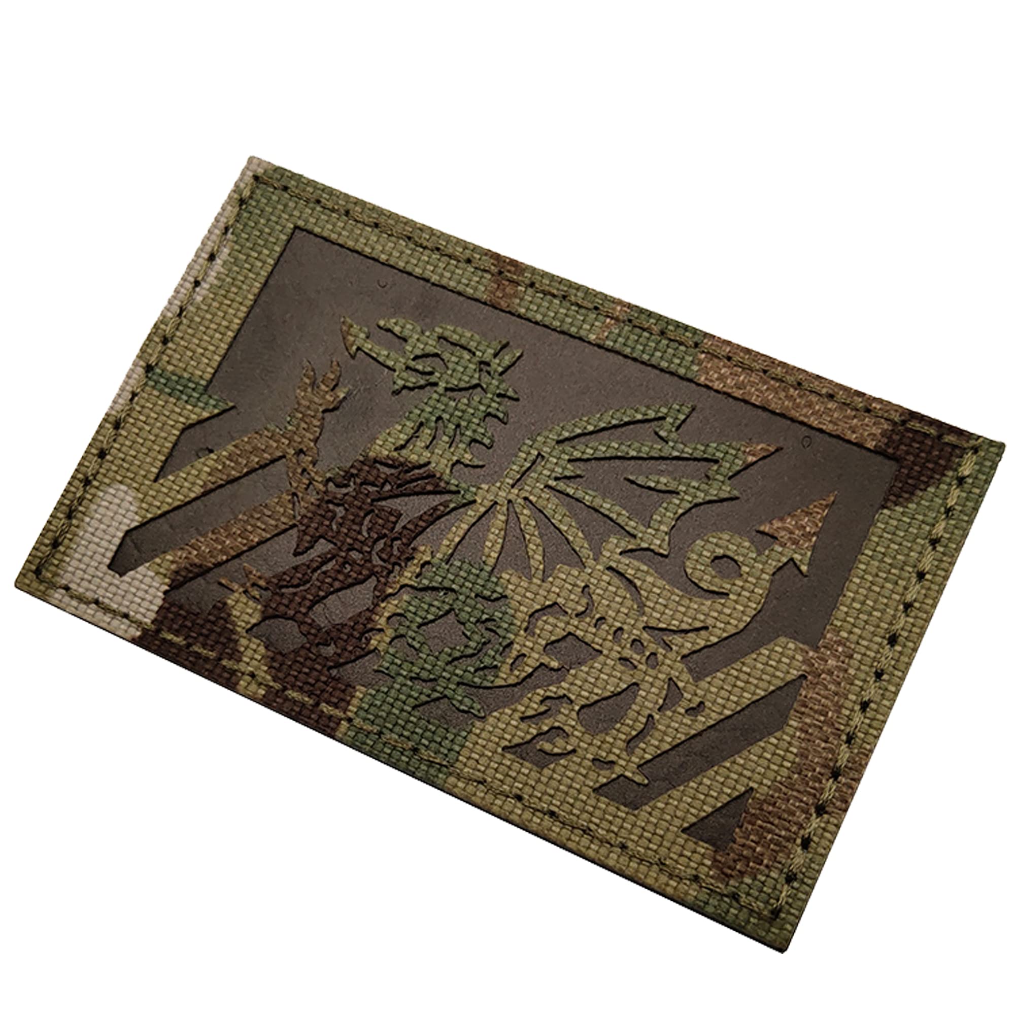 Wales Flag Infrared Reflective Patches, Welsh Dragon Synmbol Tactical Military Badges Sew On Appliques Hook and Loop Fasteners Attach - Image 7
