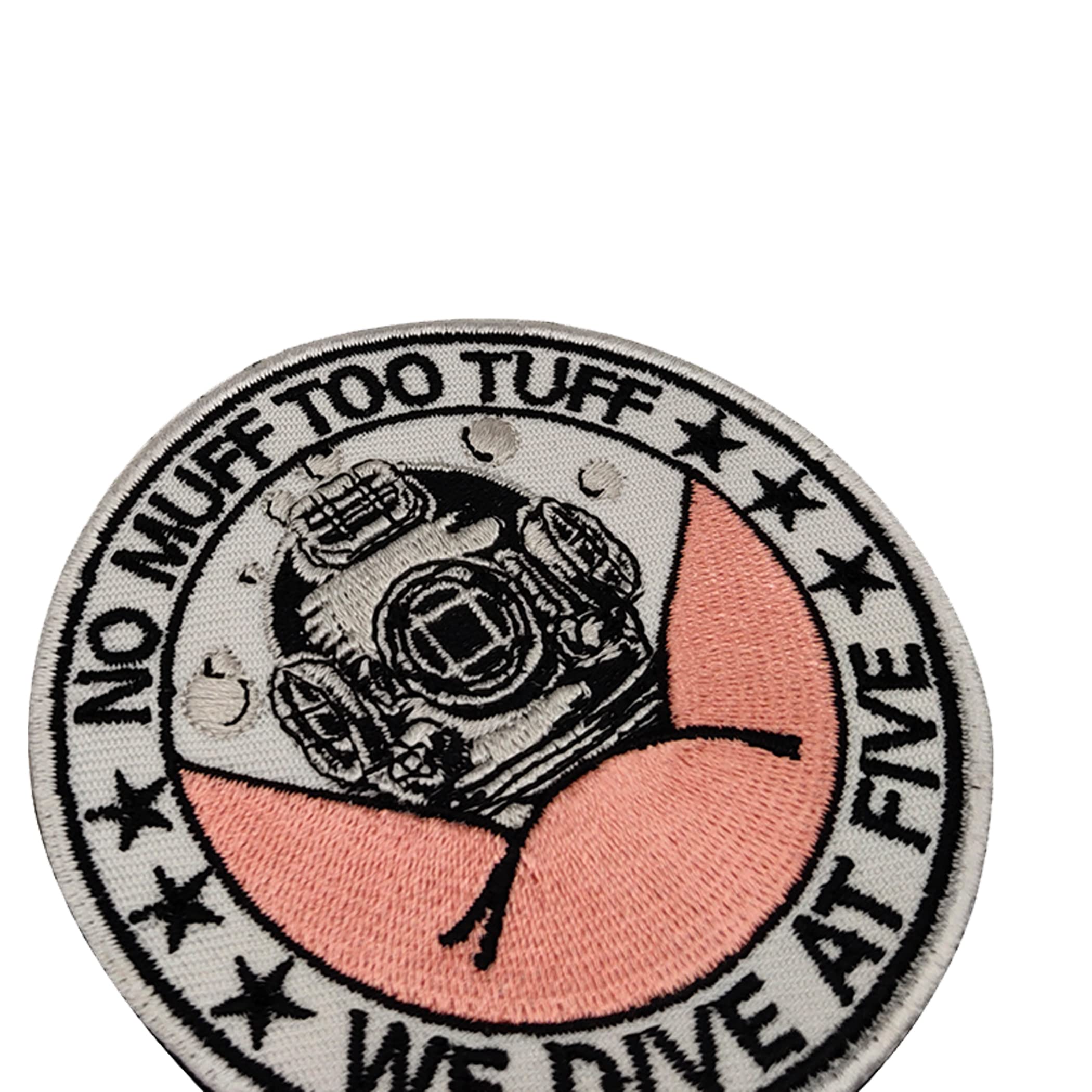 We Sive at Five Patch Appliques No Muff Too Tuff Embroidered Appliqué Patches, Tactical Armband Badges Emblem Attachment Hook Fastener Backing Sewing Repair - Image 5