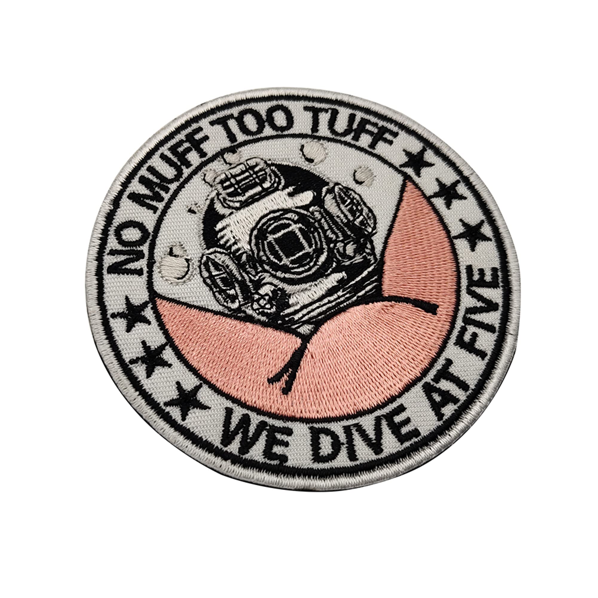 We Sive at Five Patch Appliques No Muff Too Tuff Embroidered Appliqué Patches, Tactical Armband Badges Emblem Attachment Hook Fastener Backing Sewing Repair - Image 6