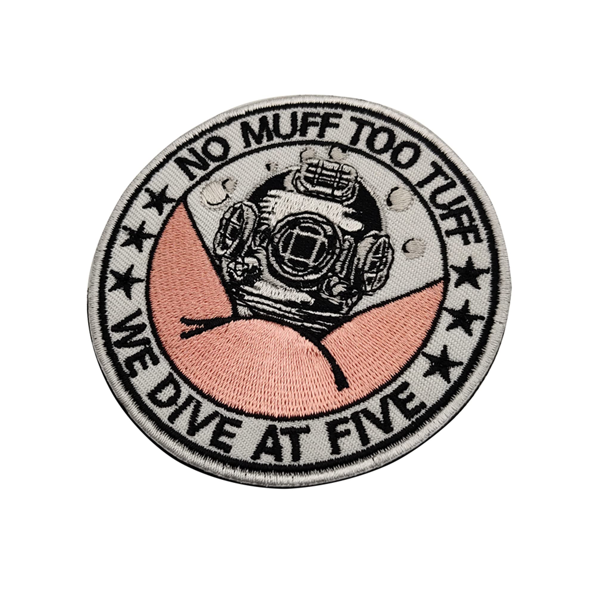 We Sive at Five Patch Appliques No Muff Too Tuff Embroidered Appliqué Patches, Tactical Armband Badges Emblem Attachment Hook Fastener Backing Sewing Repair - Image 7