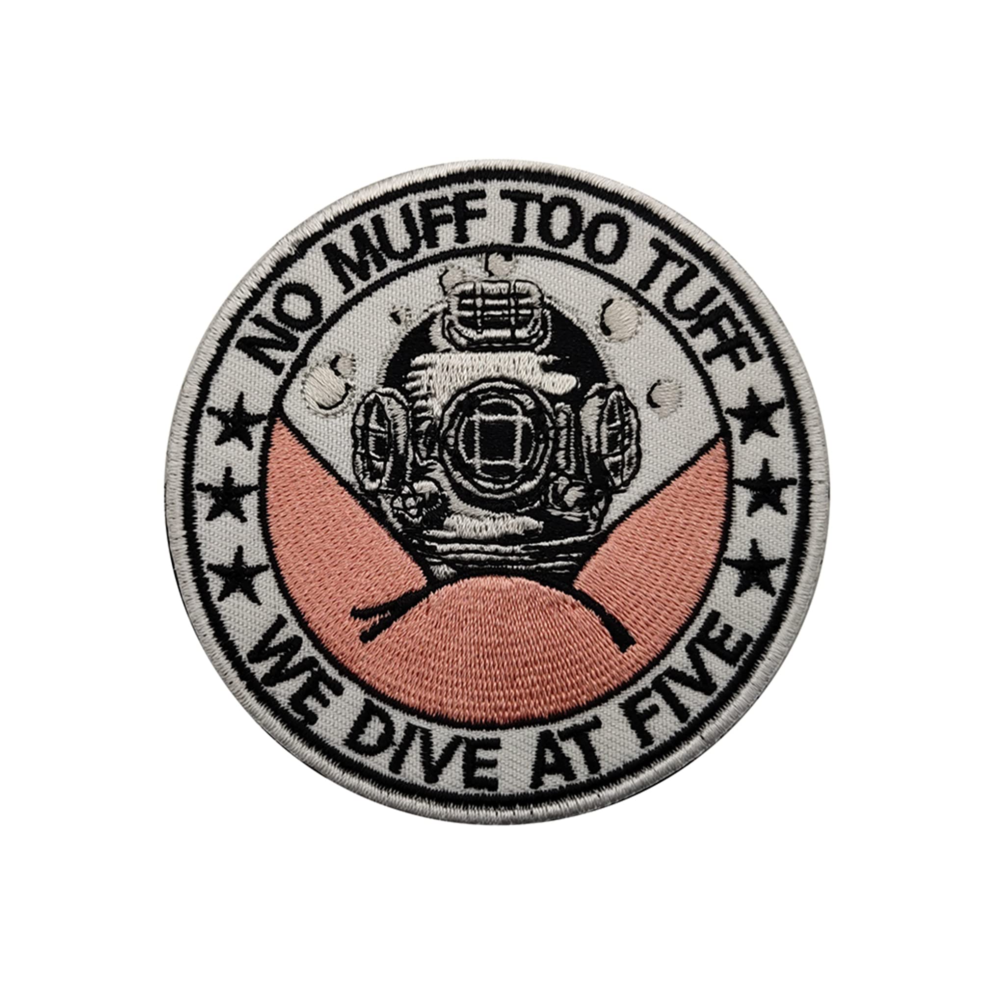 We Sive at Five Patch Appliques No Muff Too Tuff Embroidered Appliqué Patches, Tactical Armband Badges Emblem Attachment Hook Fastener Backing Sewing Repair - Image 8