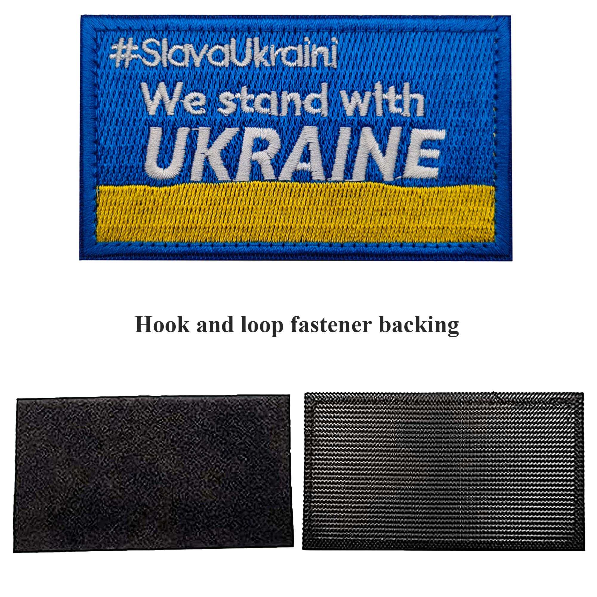 We Stand with Ukraine Ukrainian Flag Embroidered Appliqué Patches DIY Tactical Military Morale Emblem Armband Badge Decorative Patch Appliques - Image 2