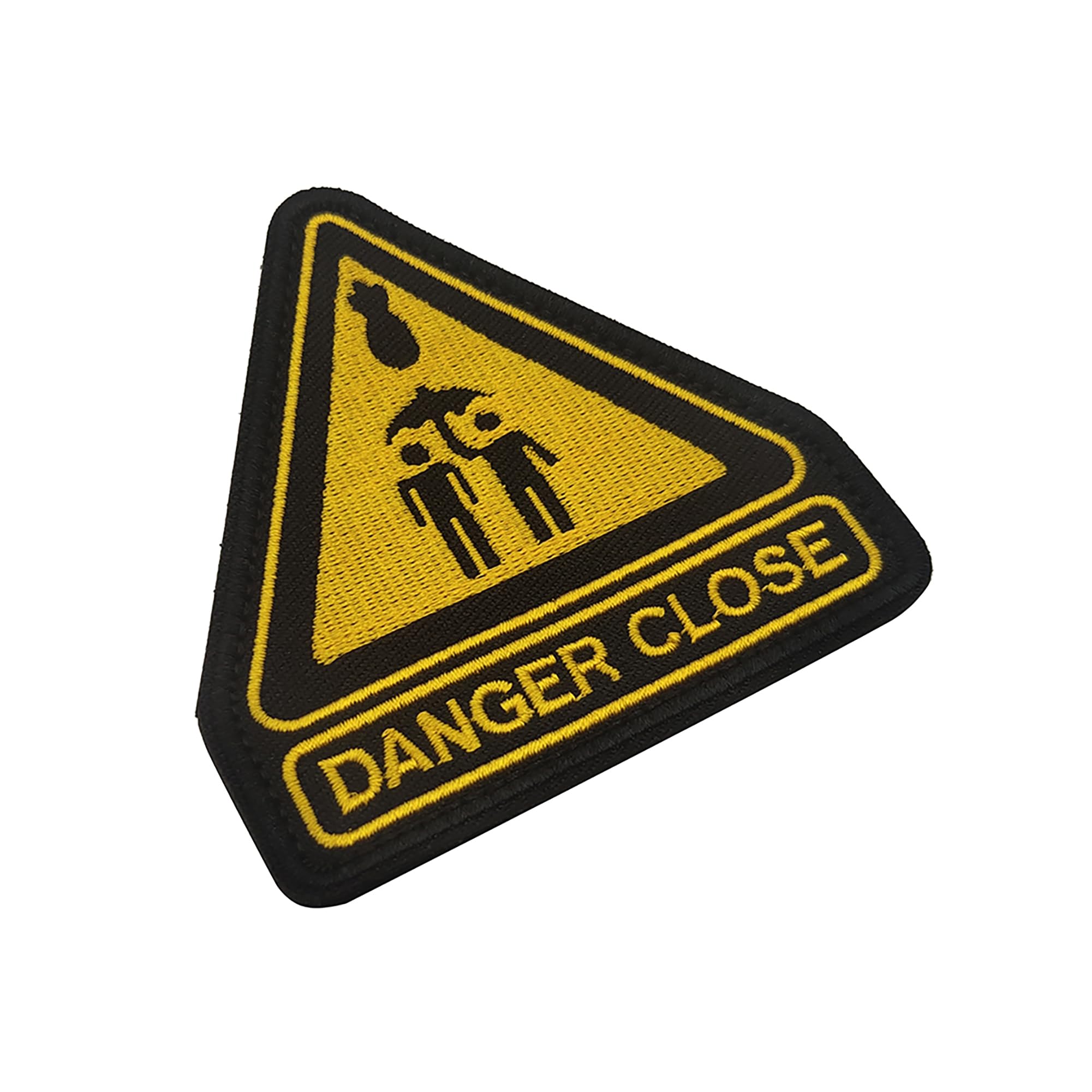 Yellow Triangle Danger Close Embroidered Appliqué Patches Tactical Emblem Badges Funny Decoration Patch DIY Appliques - Image 7