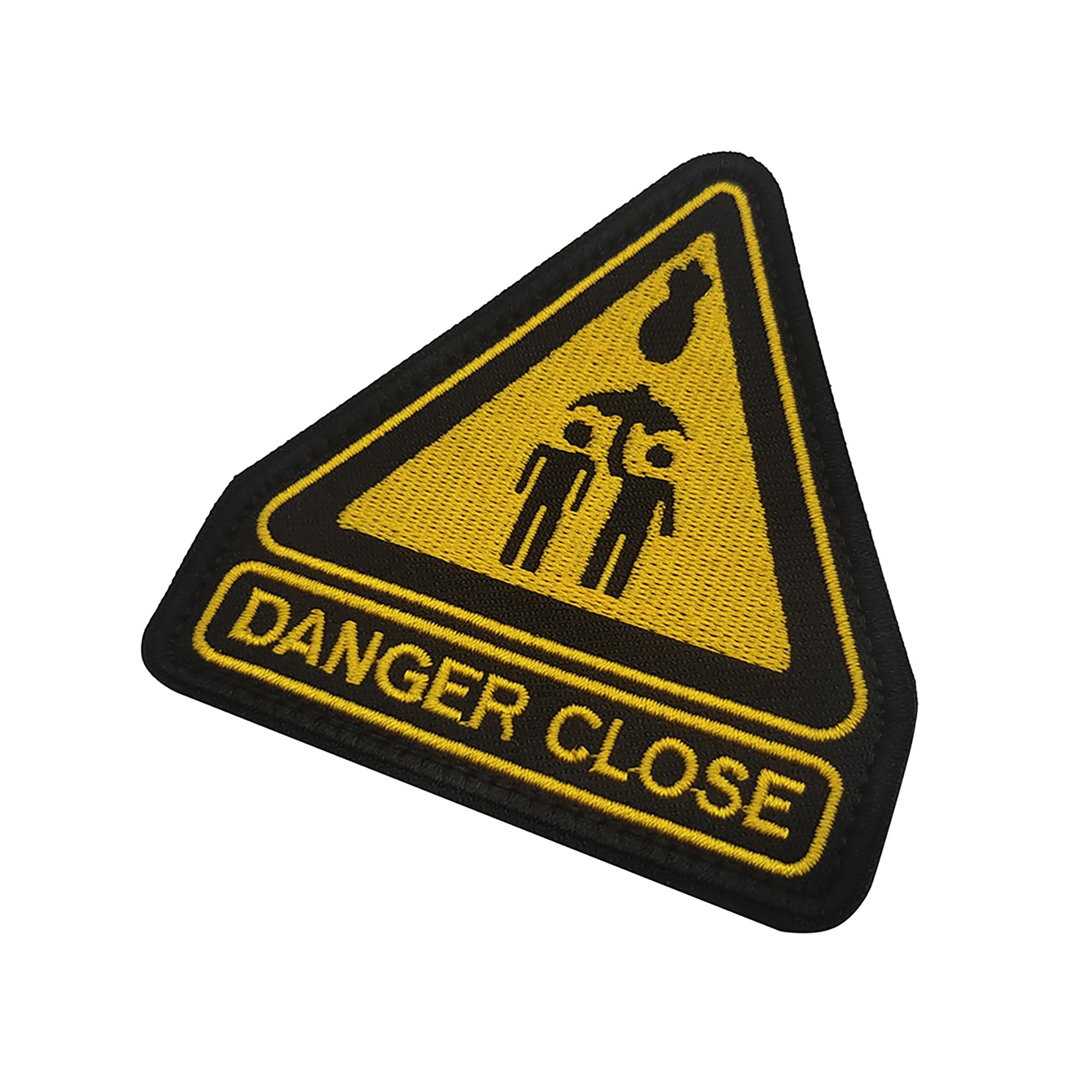 Yellow Triangle Danger Close Embroidered Appliqué Patches Tactical Emblem Badges Funny Decoration Patch DIY Appliques - Image 8