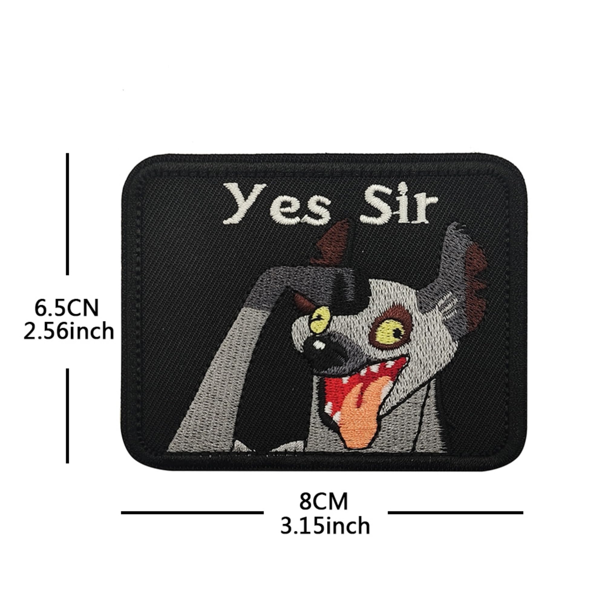Yes Sir Embroidered Patches Military Tactical Morale Patch with Hook and Loop Fastener Backing for Backpacks, Military Uniforms, Jeans, Jackets, Vests, Hats, 3.15 x 2.56 Inches, Black, 2-Pack - Image 3