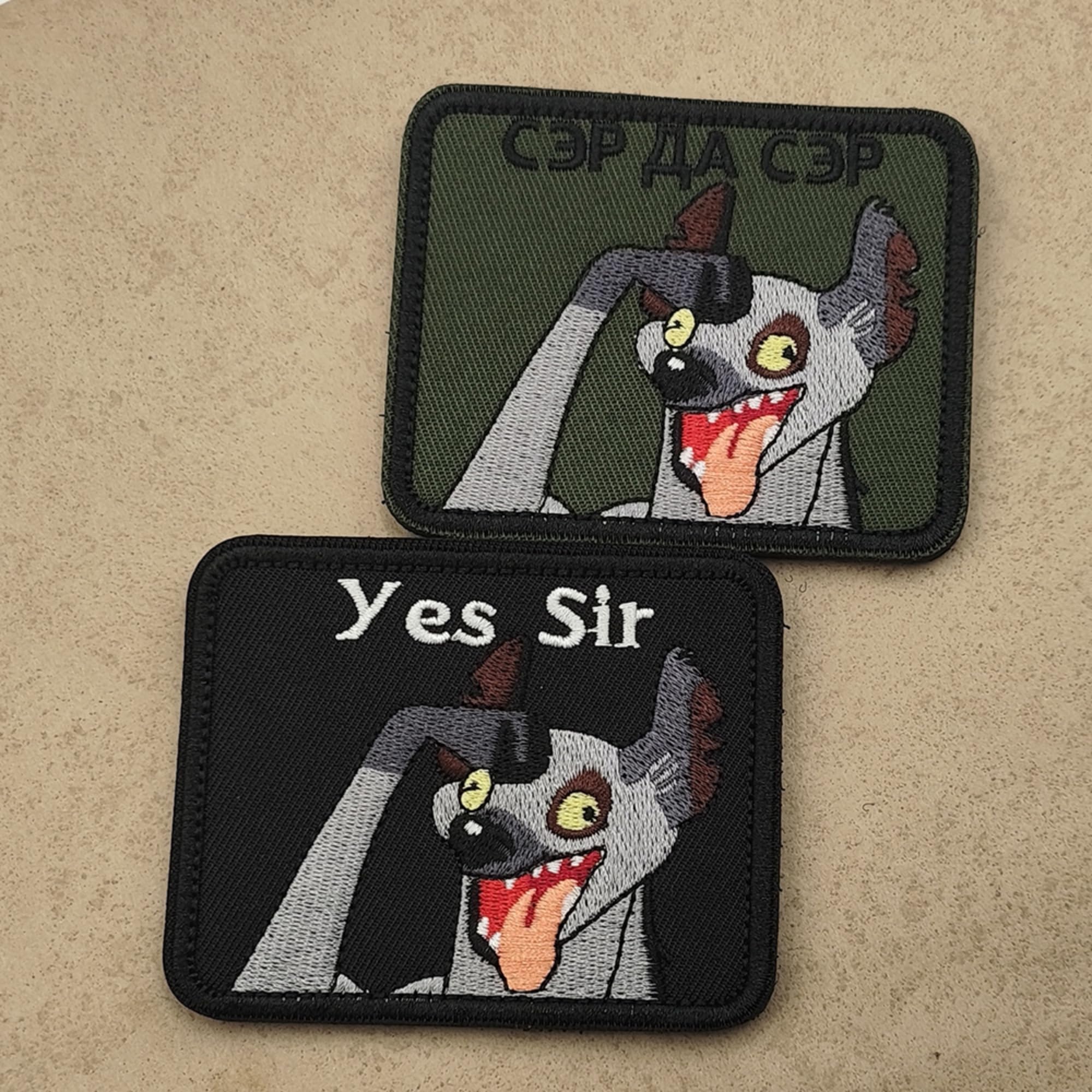 Yes Sir Embroidered Patches Military Tactical Morale Patch with Hook and Loop Fastener Backing for Backpacks, Military Uniforms, Jeans, Jackets, Vests, Hats, 3.15 x 2.56 Inches, Black, 2-Pack - Image 4
